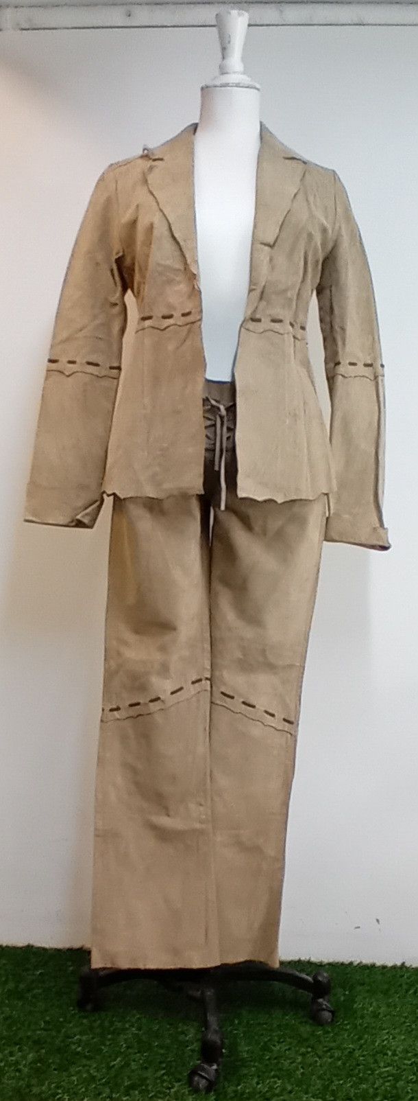 Other A°B°/SOUL° Archive Nude Suede Leather Suit (Blazer+Pants) Size S / US 4 / IT 40 - 15 Thumbnail