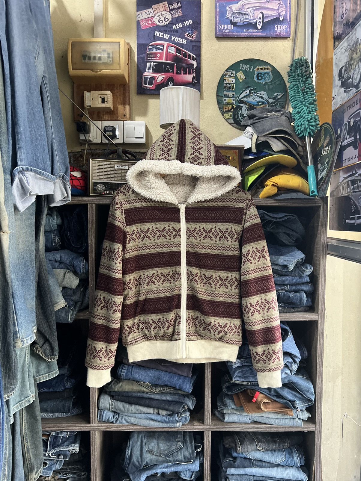 Japanese Brand 🔥Rare Back Number Native Reversible Sherpa Jacket Size S / US 4 / IT 40 - 1 Thumbnail