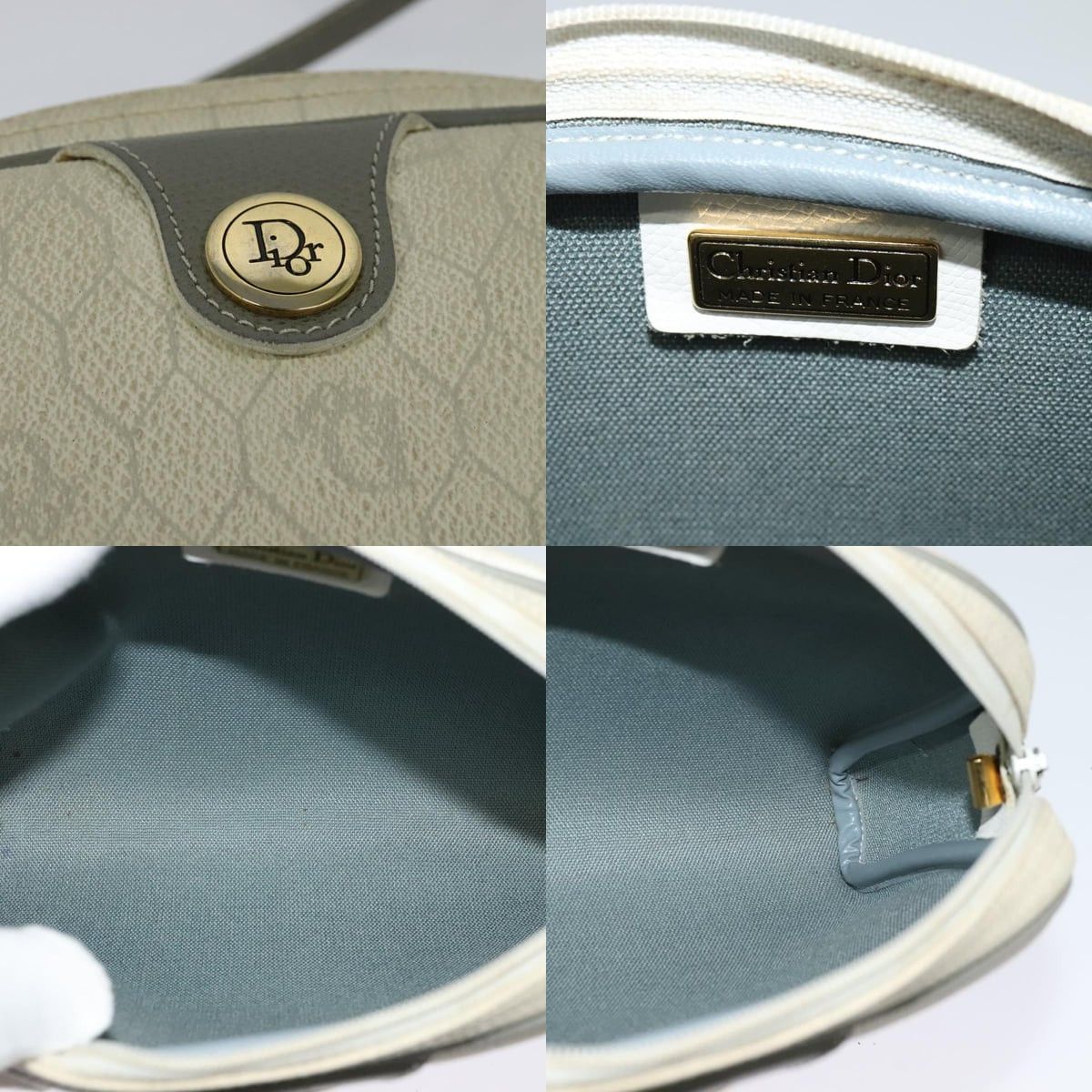 Dior DIOR Honeycomb Canvas Shoulder Bag Pvc White Gold Size ONE SIZE - 11 Thumbnail