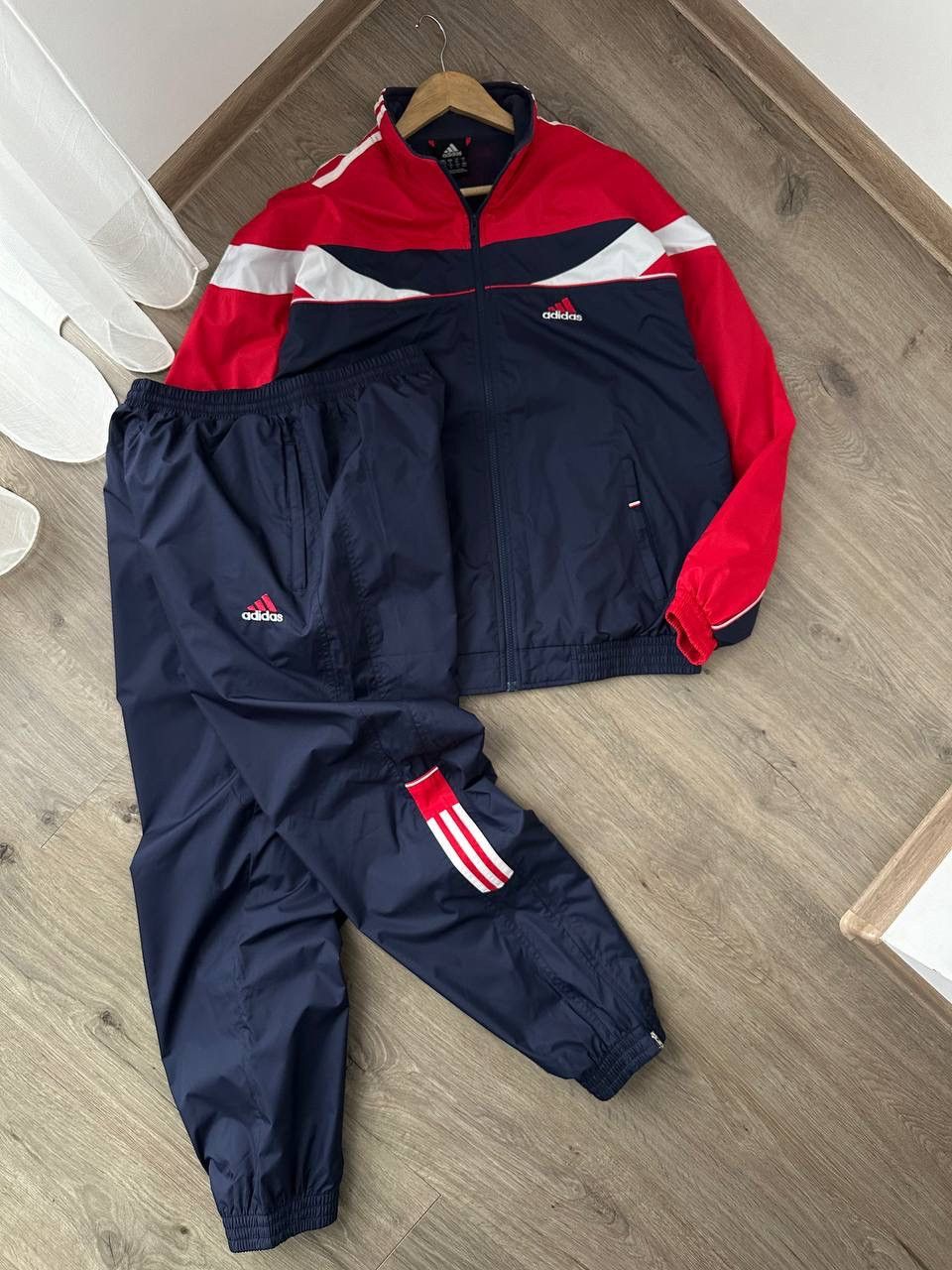 Adidas × Vintage Vintage Adidas Nylon Drill Sportswear Tracksuit Size 38R - 3 Thumbnail