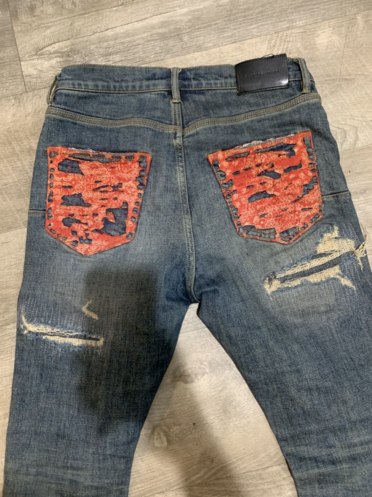 Purple × Purple Brand Purple Brand Jeans (Distressed+red patches) Size US 29 - 4 Thumbnail