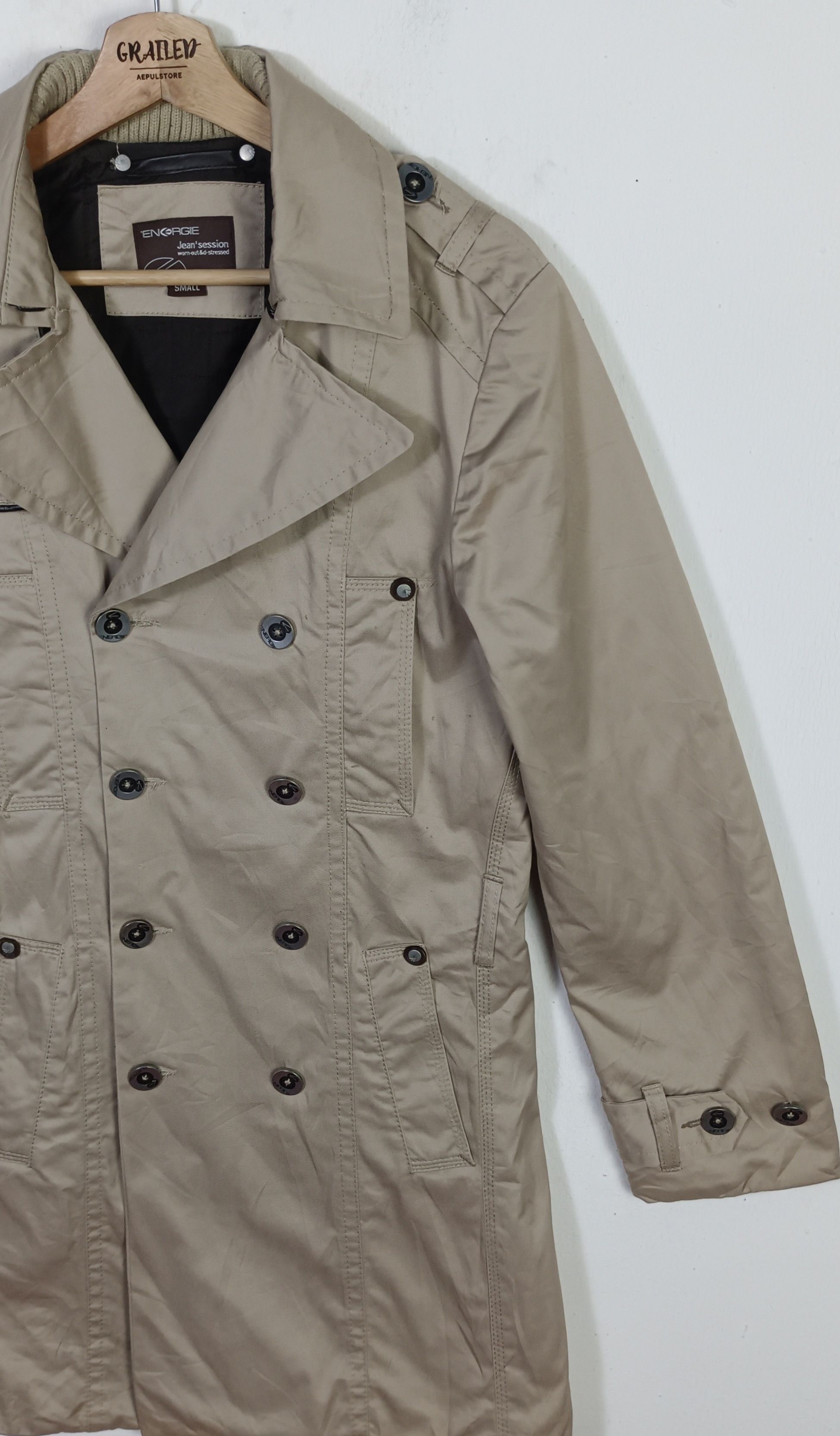 Energie Energie Trench Cout Double Breast ifsixwasnine lgb style Size US M / EU 48-50 / 2 - 6 Thumbnail