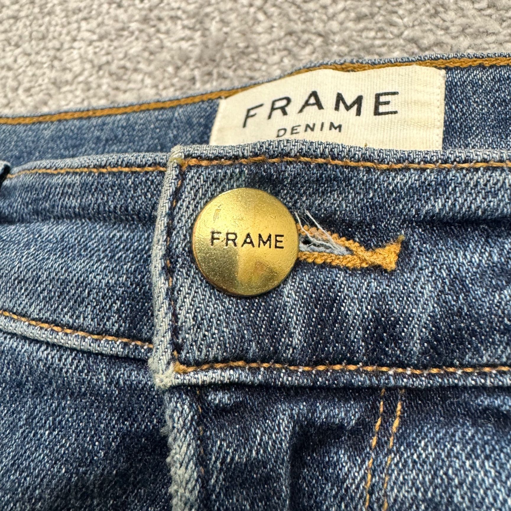 Frame FRAME Jeans Womens 28 Dark Blue Frame Le Nouveau Straight Leg Denim 5-Pocket City Grunge Streetwear Vintage No Size 28" / US 6 / IT 42 - 6 Thumbnail