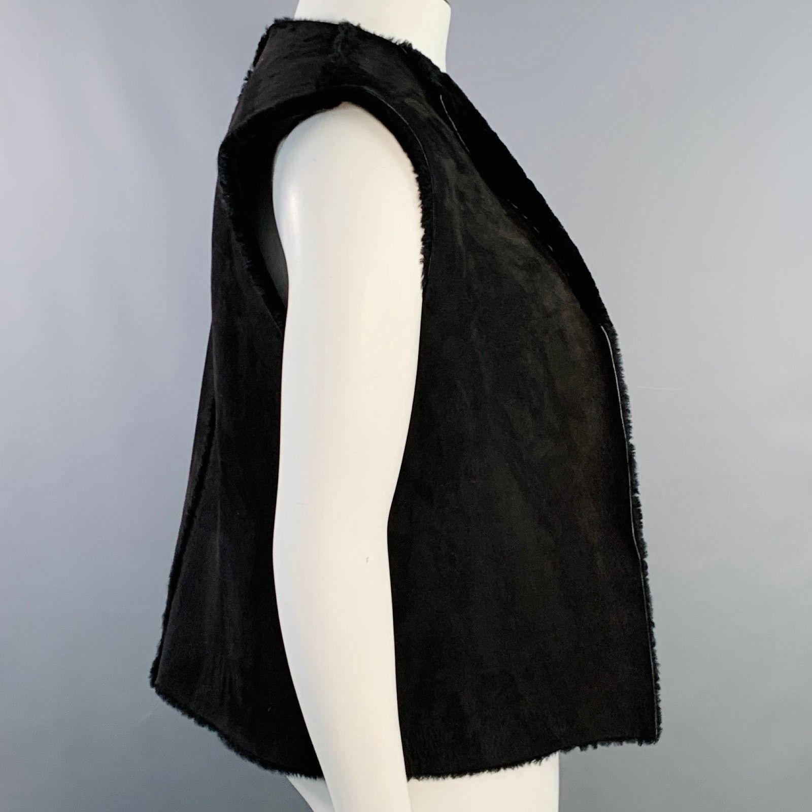 Other STRENESSE Size L Black Suede Open Front Vest Size L / US 10 / IT 46 - 2 Thumbnail