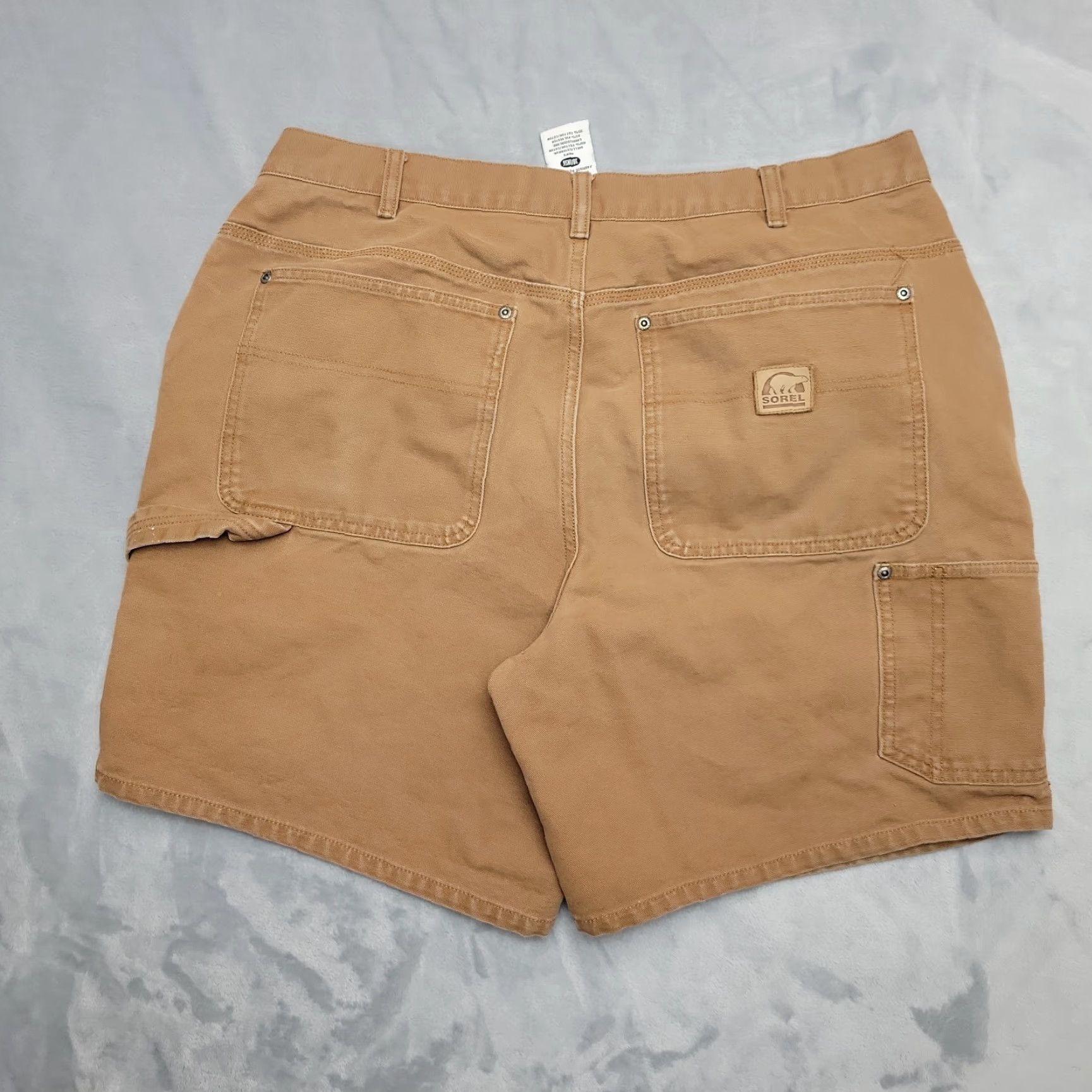 SOREL Sorel Shorts Men 38 Tan Canvas Workwear Carpenter Outdoor Utility Cotton Outdoor Cargo Pocket Pockets Cargo Style Regular Brown 38 in Men Size US 38 / EU 54 - 4 Thumbnail