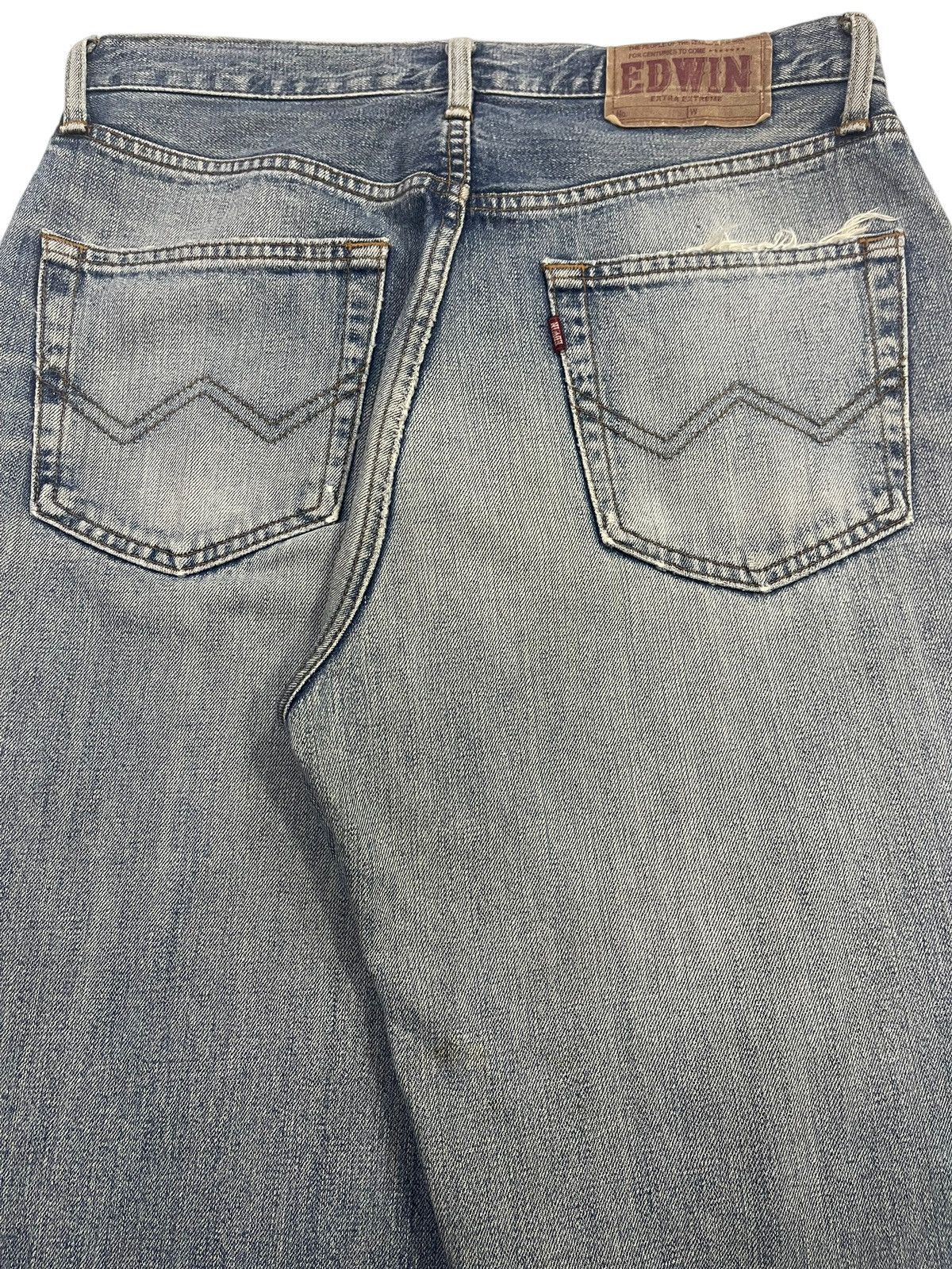 Edwin Vintage 90s Edwin 505x Faded Wash Distressed Loose Jeans Size US 30 / EU 46 - 6 Thumbnail