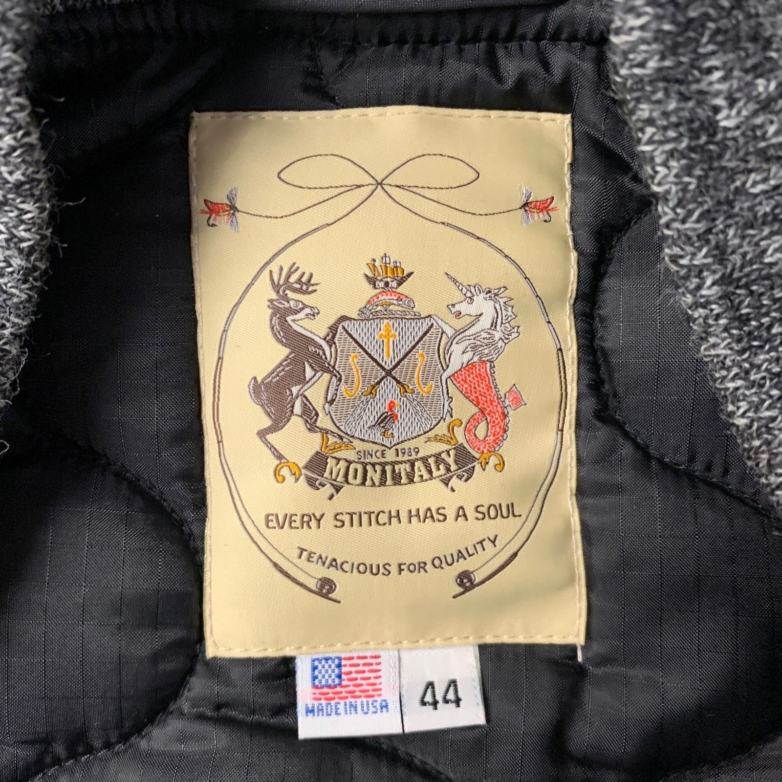 Monitaly MONITALY Size 44 Black Grey Mixed Patterns Padded Vest Size US S / EU 44-46 / 1 - 5 Thumbnail