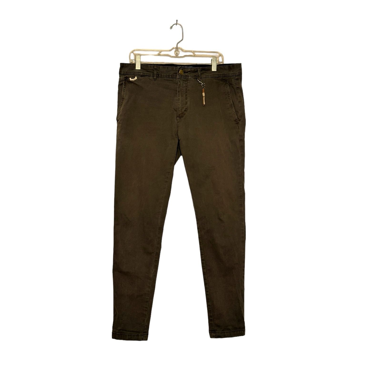 Zara Zara Man moss green straight leg casual pants size 34 Size 34" / US 12 / IT 48 - 9 Thumbnail