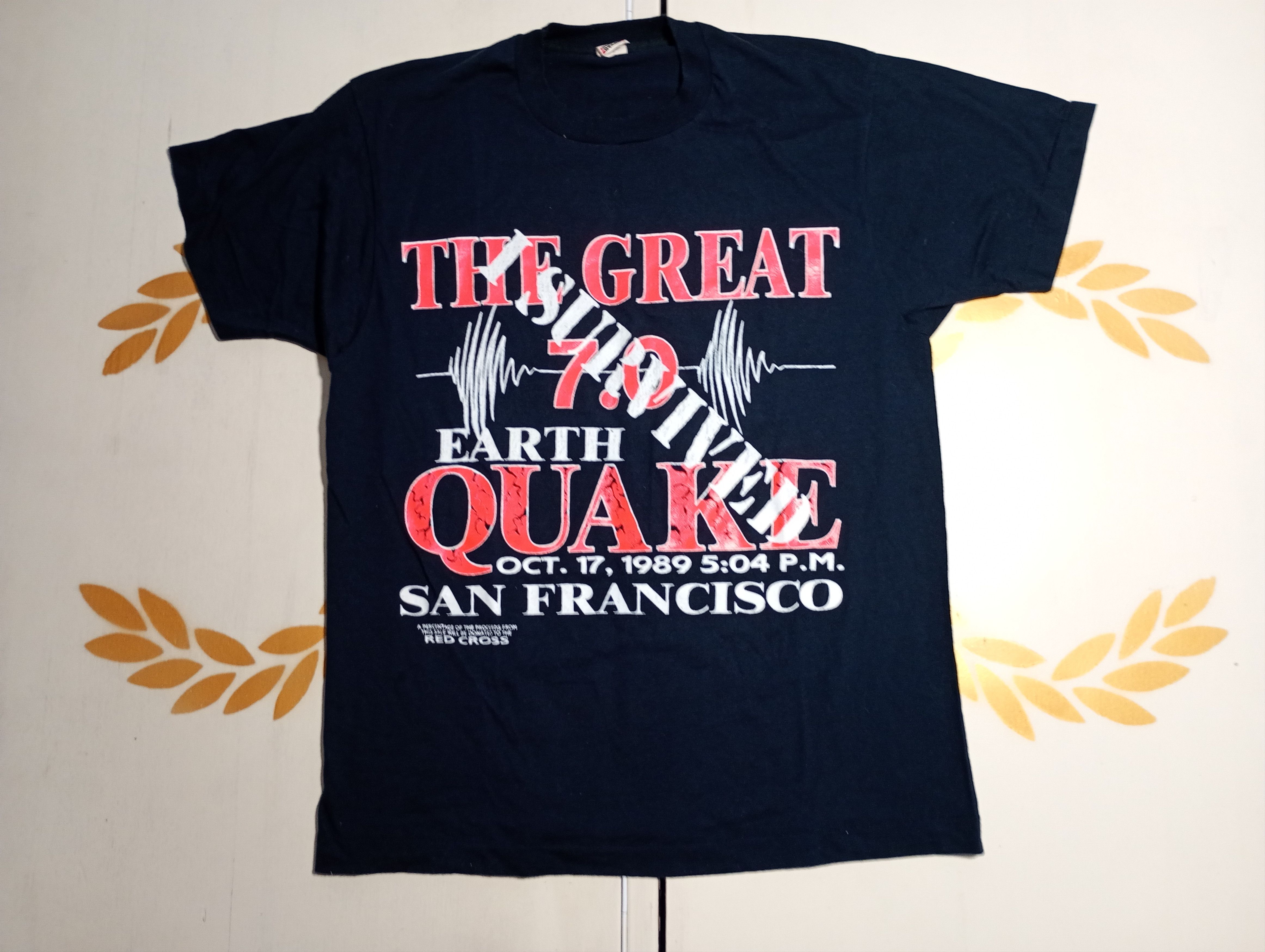 Vintage The Great 7.0 EarthQuake 7.oct.1989 Screen Stars T-Shirt Size US L / EU 52-54 / 3 - 1 Thumbnail