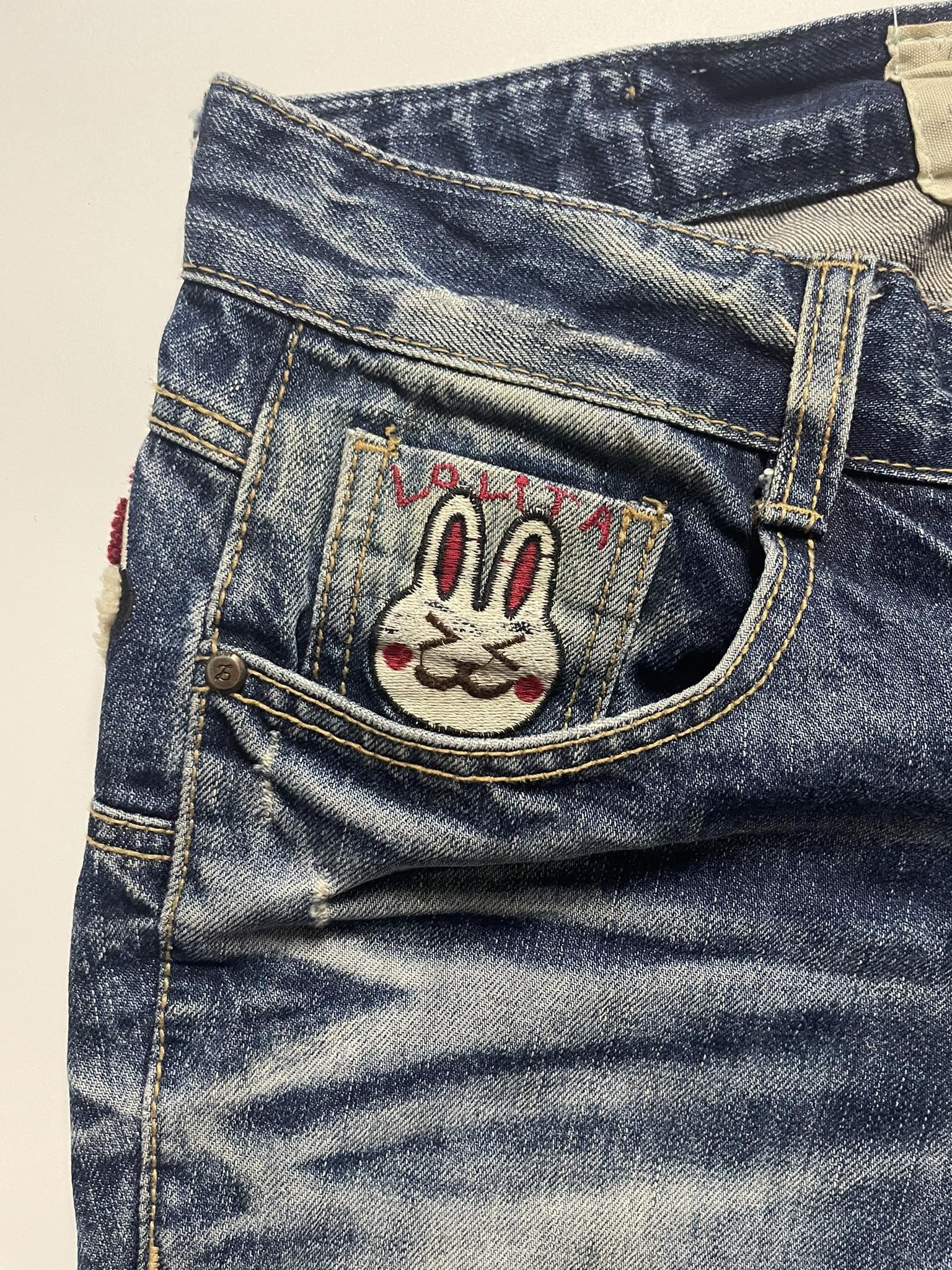 Japanese Brand × Vintage Vintage Lolita Embroidered Patch Jeans Size 30" / US 8 / IT 44 - 10 Thumbnail
