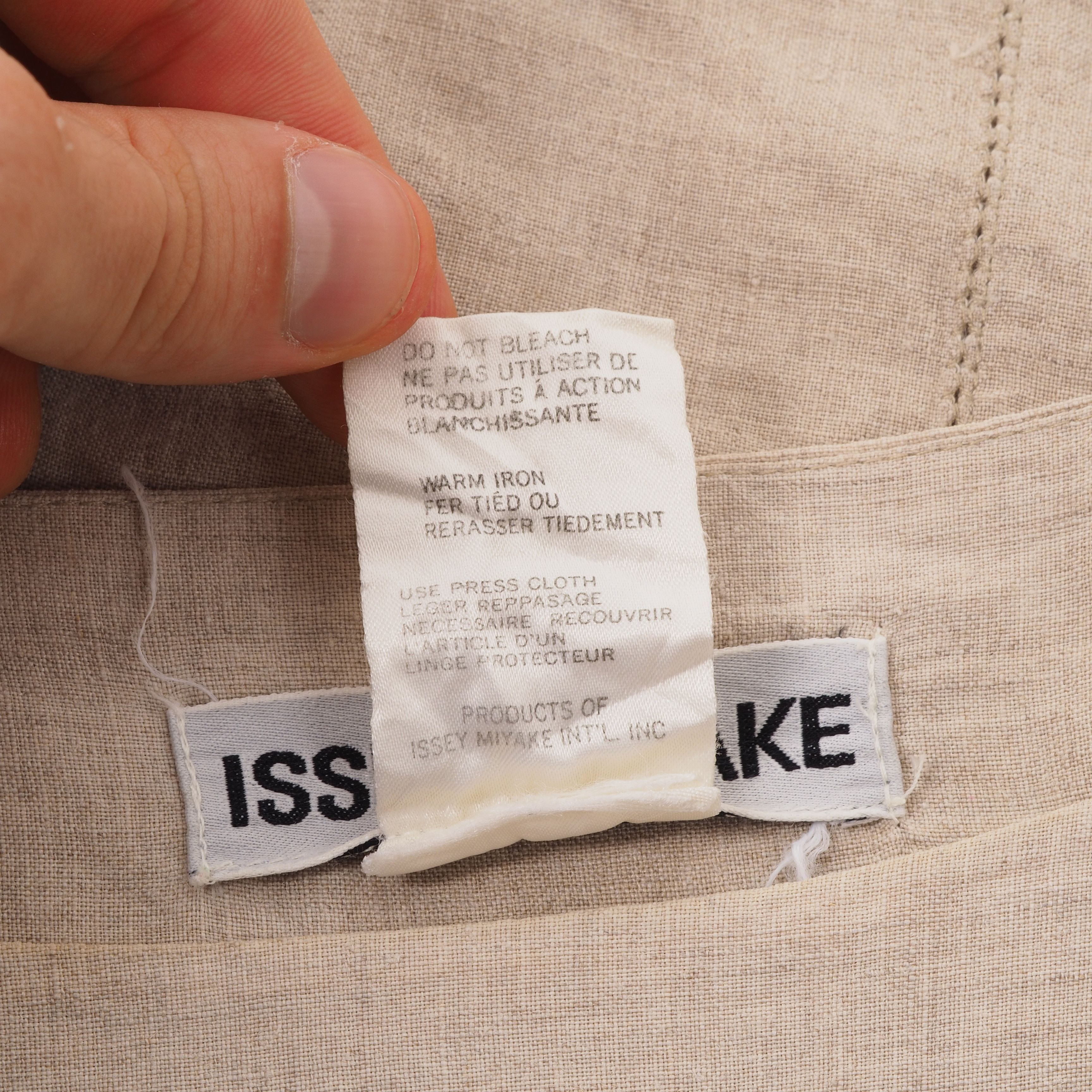 Issey Miyake Issey Miyake Vintage Beige Linen 3/4 Sleeve Blouse Top Size S / US 4 / IT 40 - 6 Thumbnail