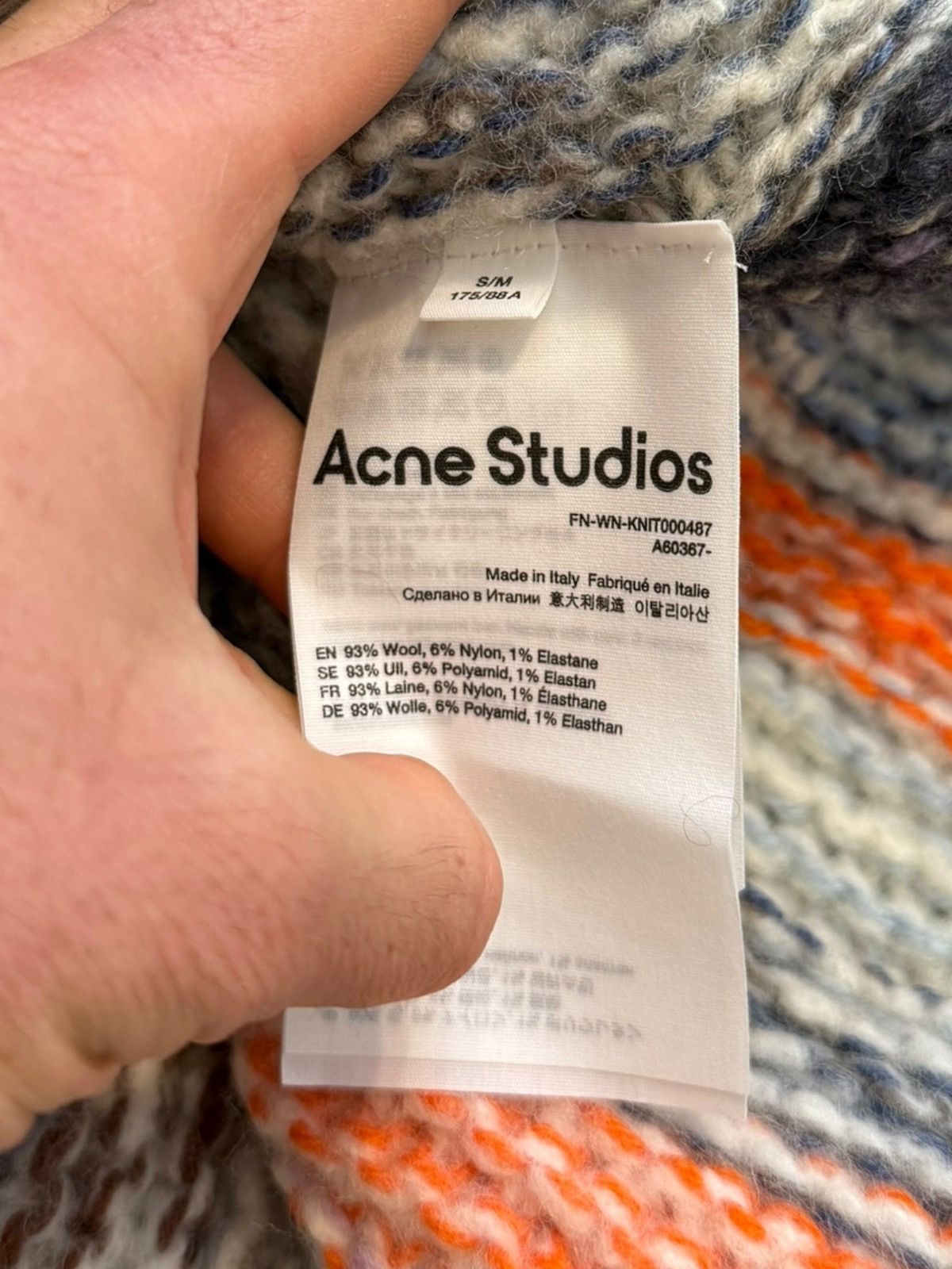 Acne Studios $1,140 Toggle Mouline Yarn Wool Stripe Cardigan Size US S / EU 44-46 / 1 - 7 Thumbnail