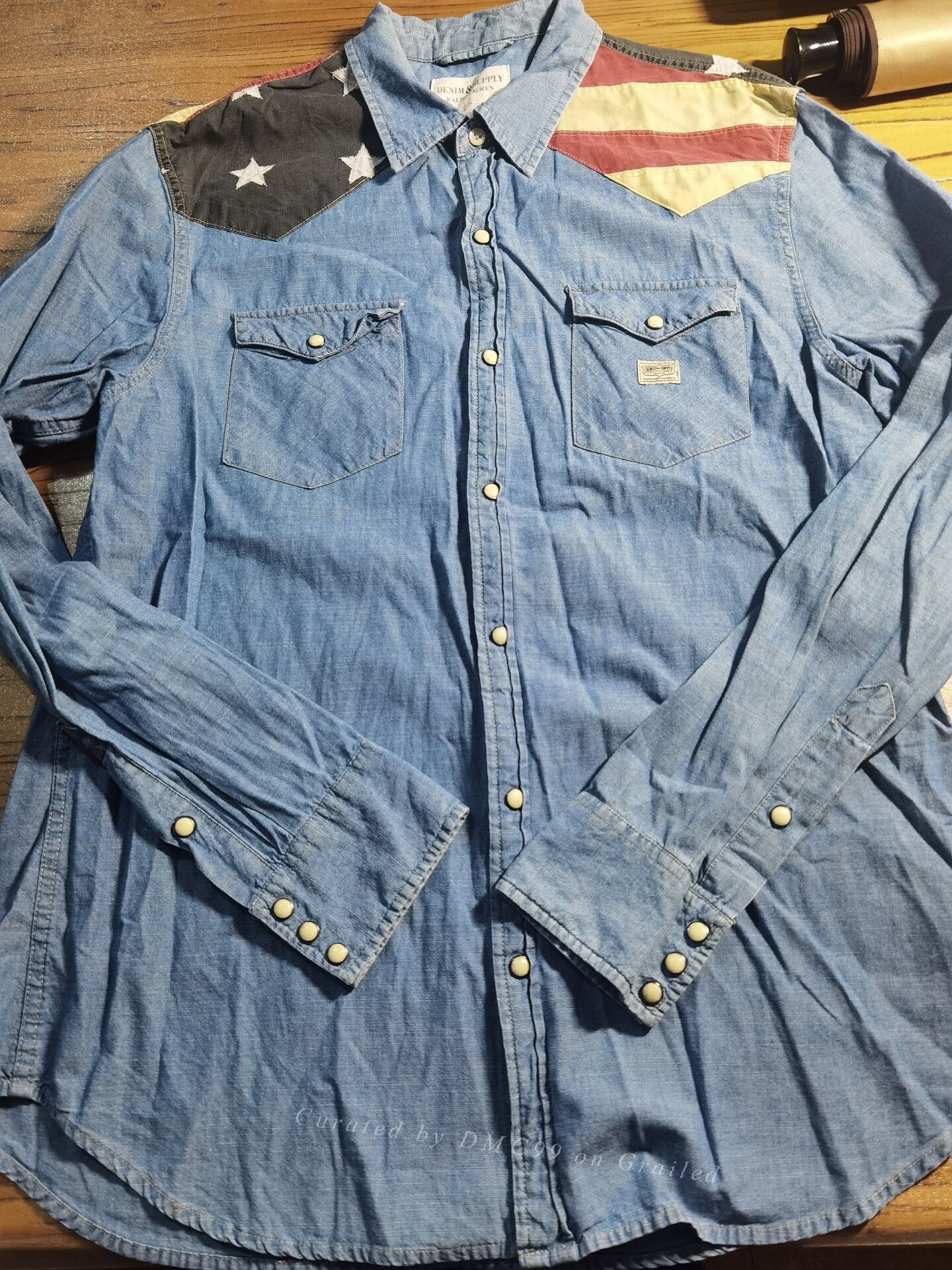 Denim & Supply Ralph Lauren Ralph Lauren Denim Supply Distressed Flag Denim Shirt Size US M / EU 48-50 / 2 - 1 Thumbnail