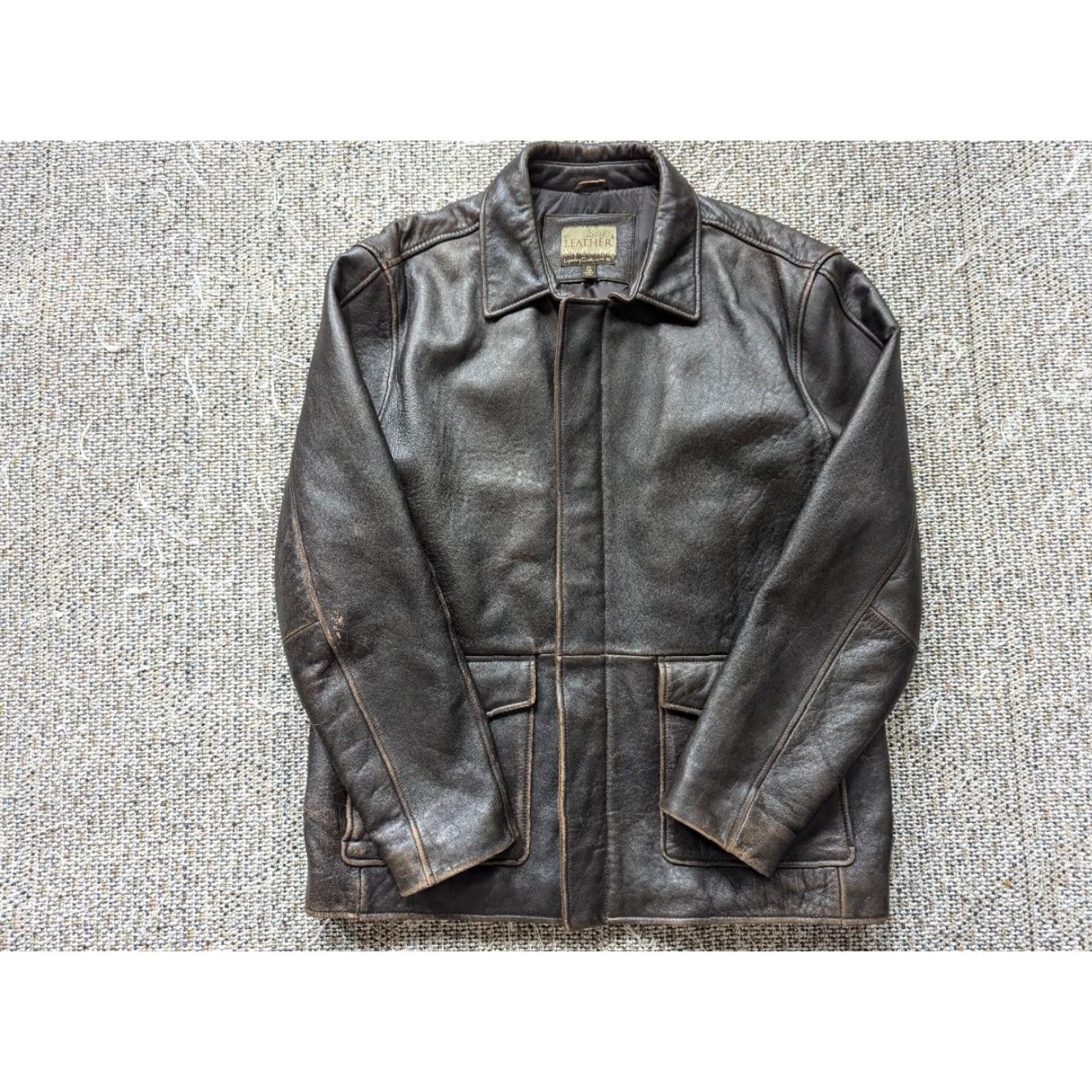 Vintage VINTAGE CABELA'S Bomber Jacket Mens MTALL Brown Leather Coat - Cowhide 42-44 Chest Vintage Leather Coat Mens M-Tall Brown Bomber Jacket Cabela's Size US M / EU 48-50 / 2 - 3 Thumbnail