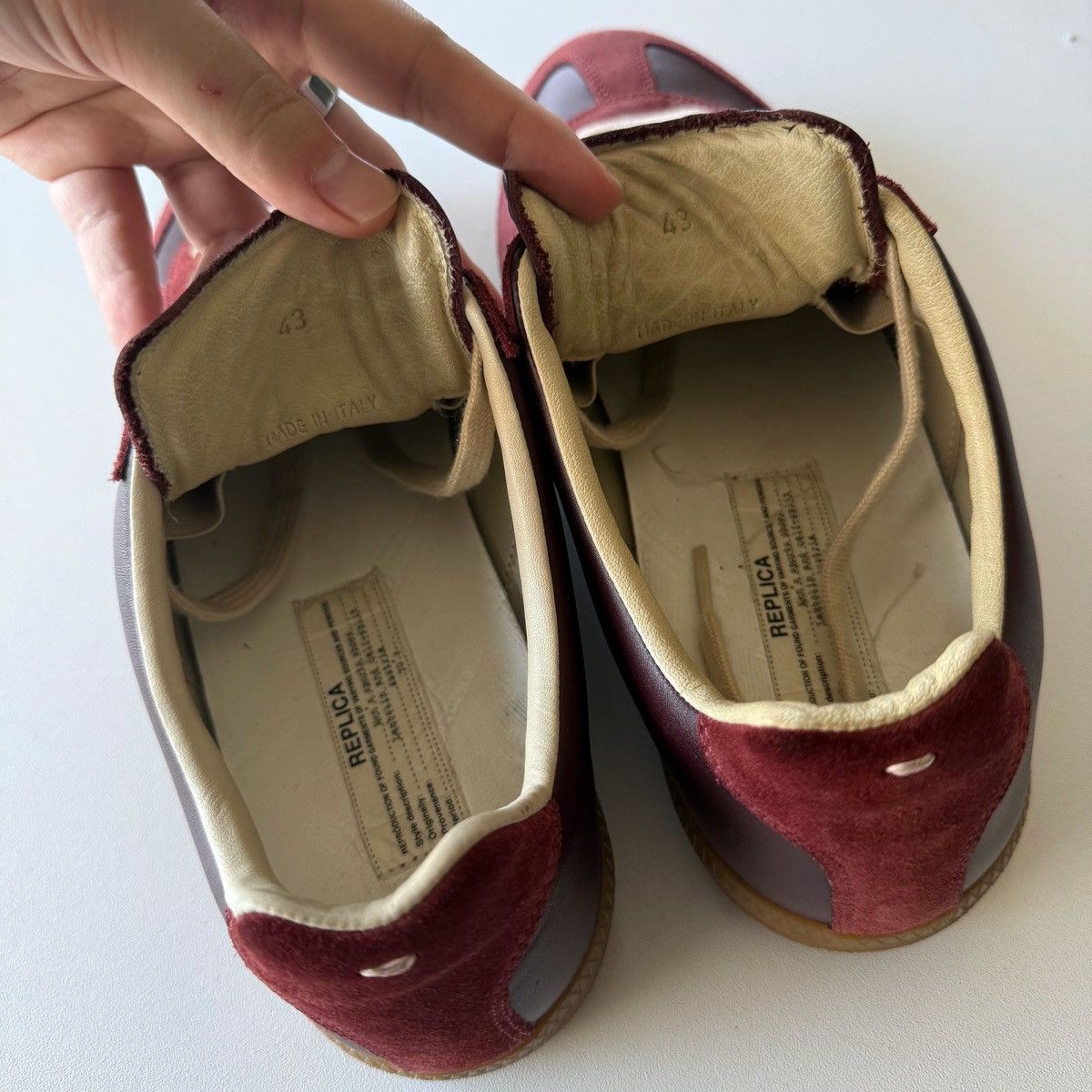Maison Margiela 2015 Maison Margiela Burgundy Oxblood GATs Size US 10 / EU 43 - 12 Thumbnail