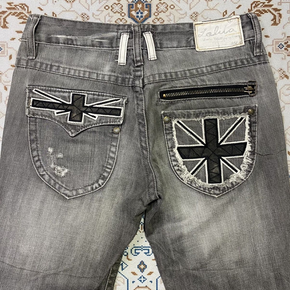 If Six Was Nine × Le Grande Bleu (L.G.B.) 2000s Y2K Lolita Jeans Crossback Grey Washed Jeans Size US 30 / EU 46 - 4 Thumbnail