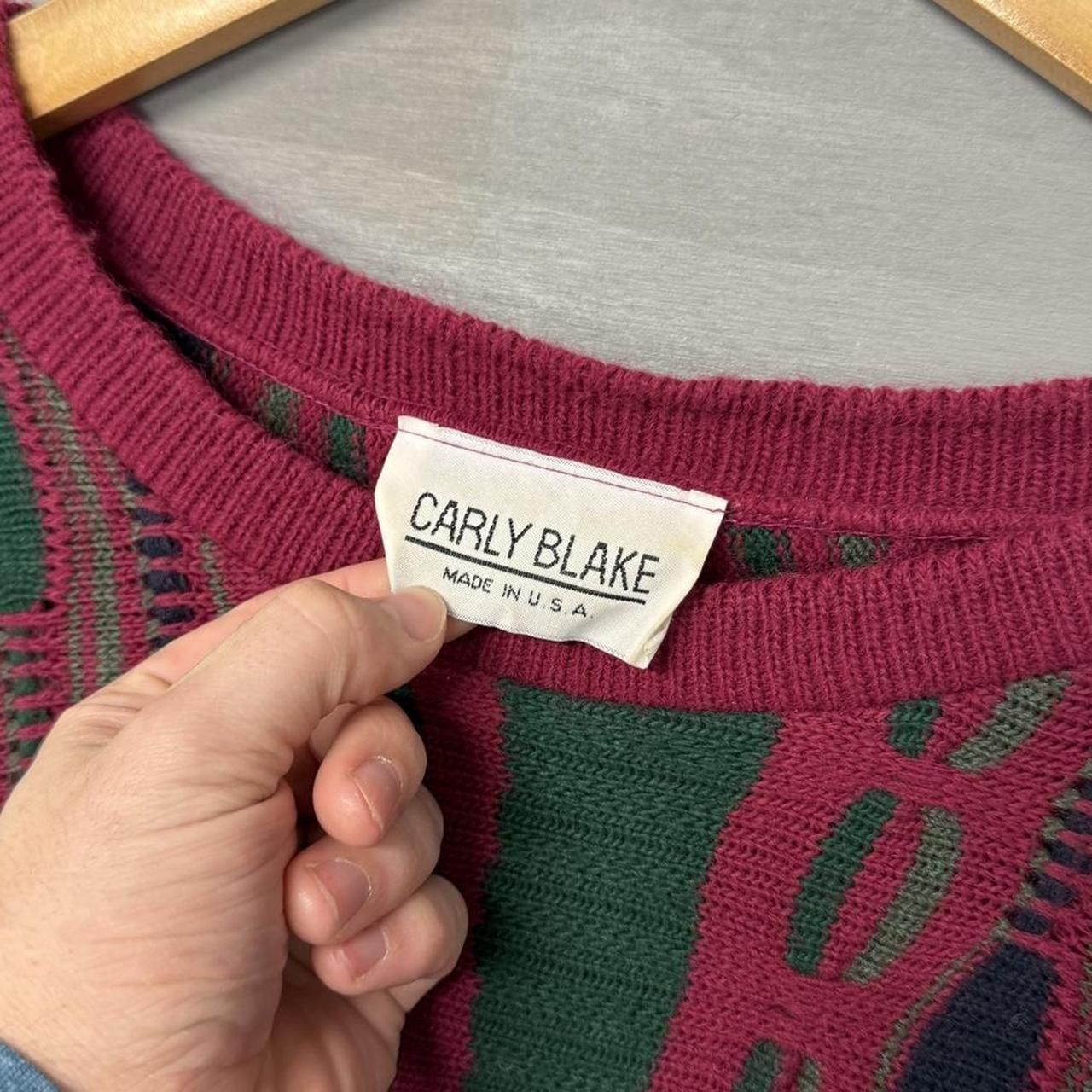 Coogi Vintage Carly Blake 3D Knit Pink and Green Sweater XL Size US XL / EU 56 / 4 - 3 Thumbnail