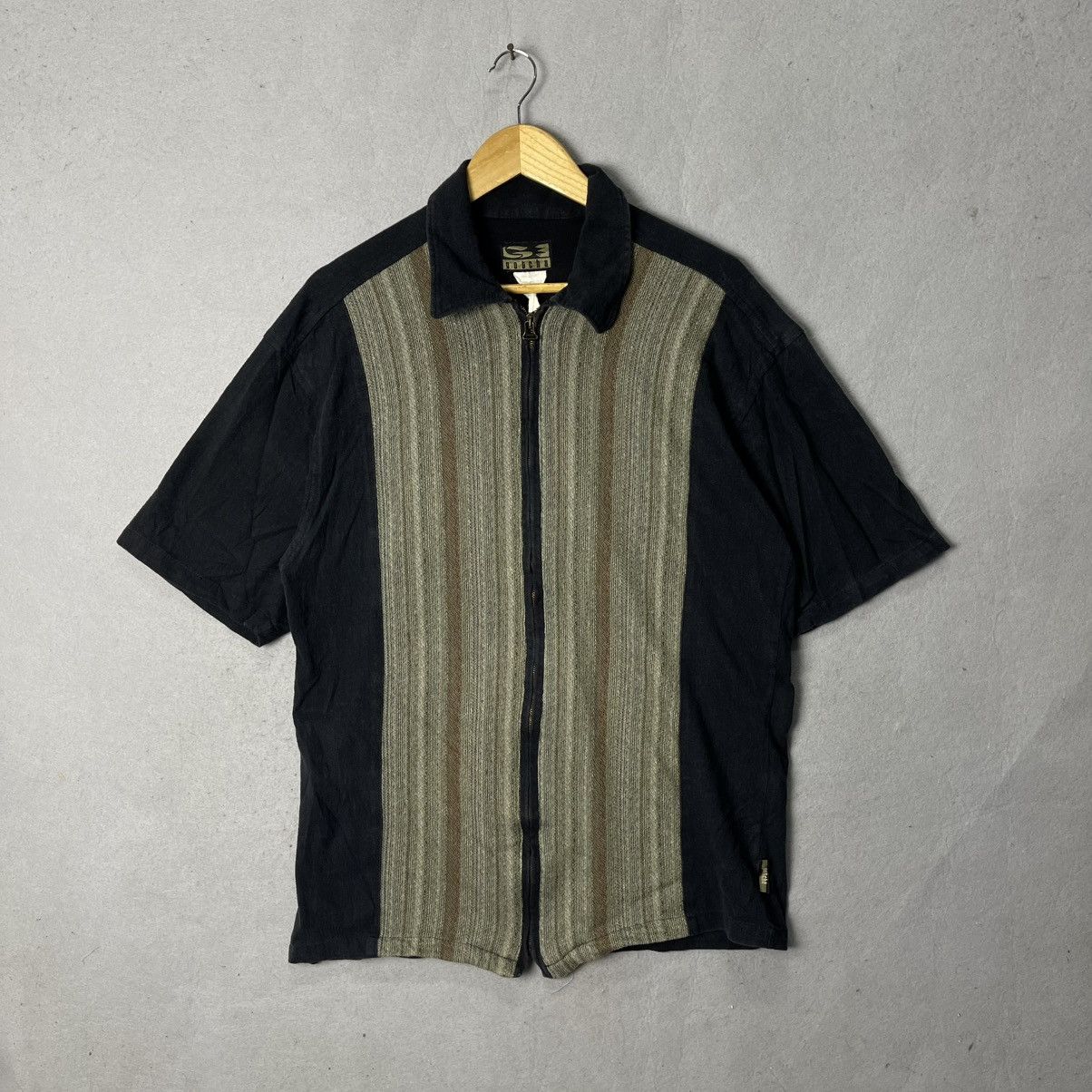 Gotcha Vintage 90s Gotcha Surf Zip Shirt Woven Panel Black Size US M / EU 48-50 / 2 - 1 Thumbnail