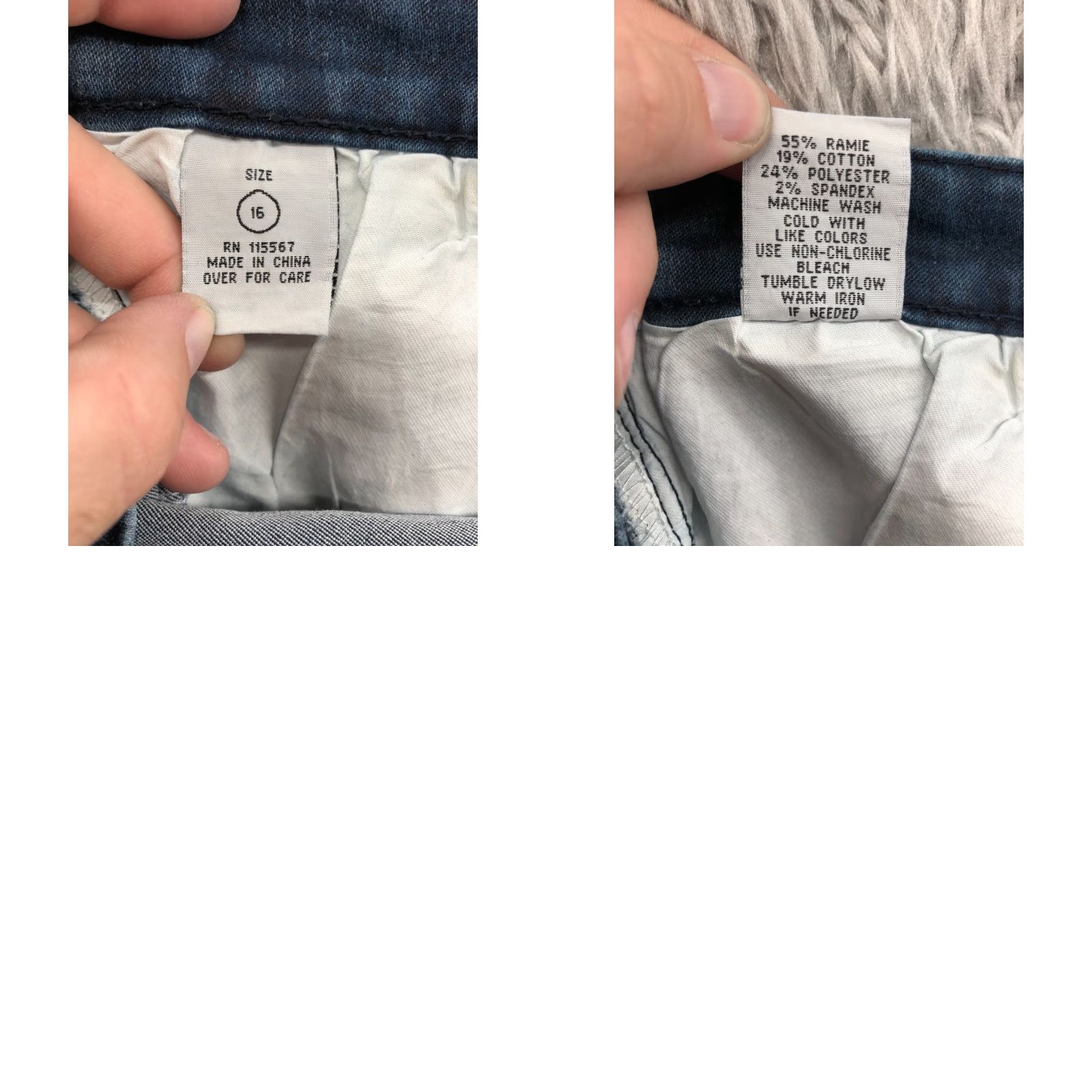 Vintage Miss Jeaniest Jeans Size 16 Womens Mid Rise Blue Denim Animal Print Accent Skinny Jeans Size 38" / US 16 / IT 52 - 9 Thumbnail
