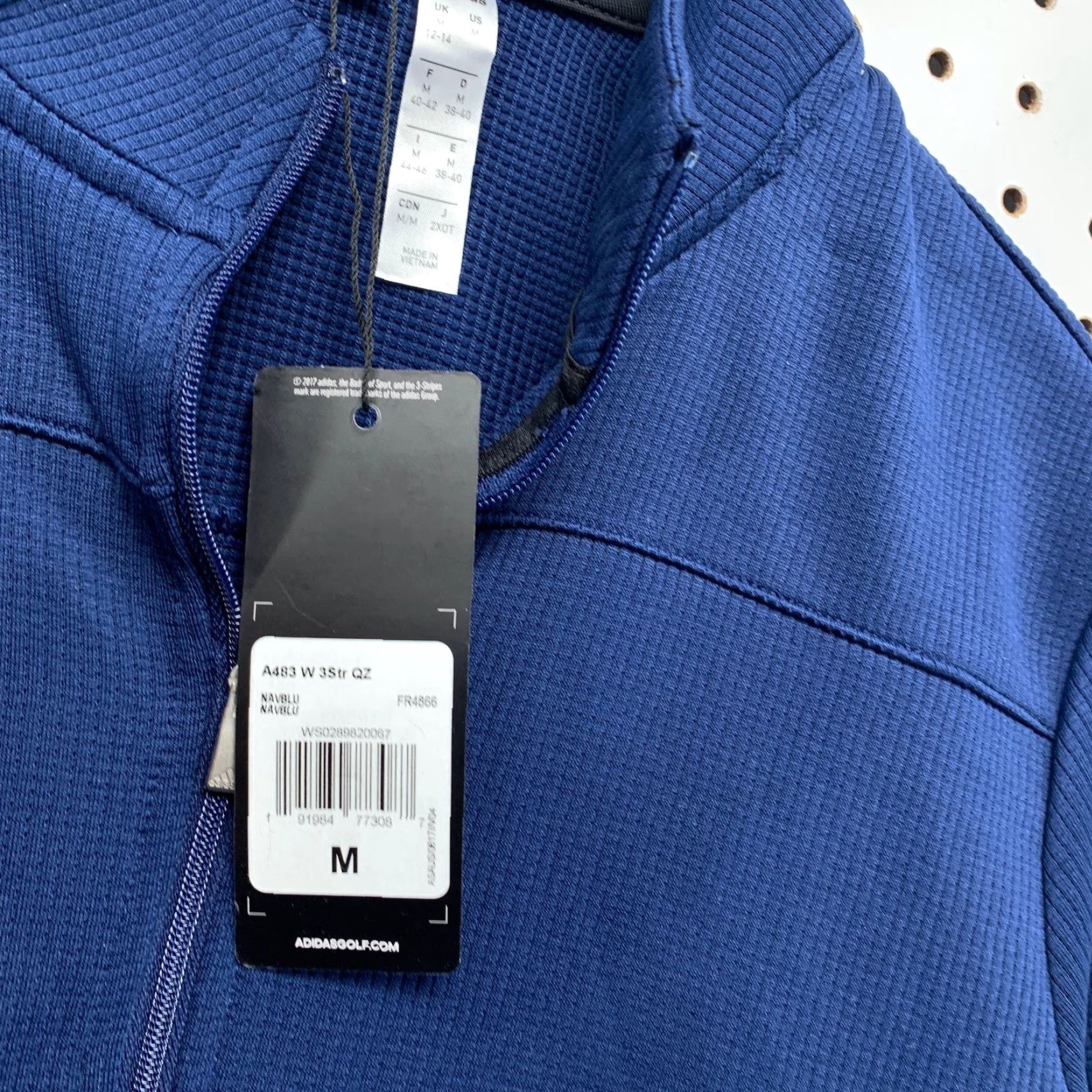 Adidas NEW Adidas Golf Jacket Womens Medium Blue White Zip NWT Size M / US 6-8 / IT 42-44 - 3 Thumbnail
