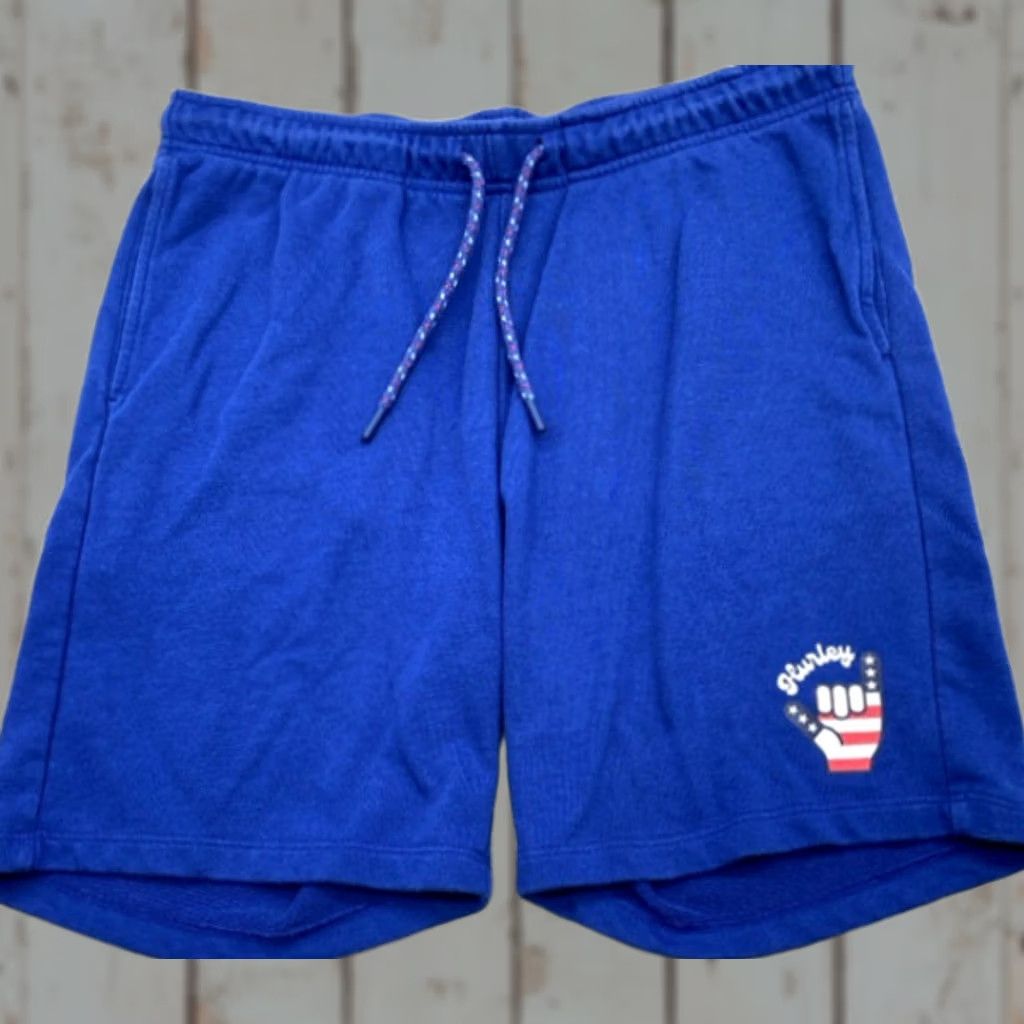 Hurley Hurley Sweat Shorts Men’s 32x7 Blue Fleece Drawstring Pockets Hang Ten Logo 5618 Size US 32 / EU 48 - 1 Thumbnail