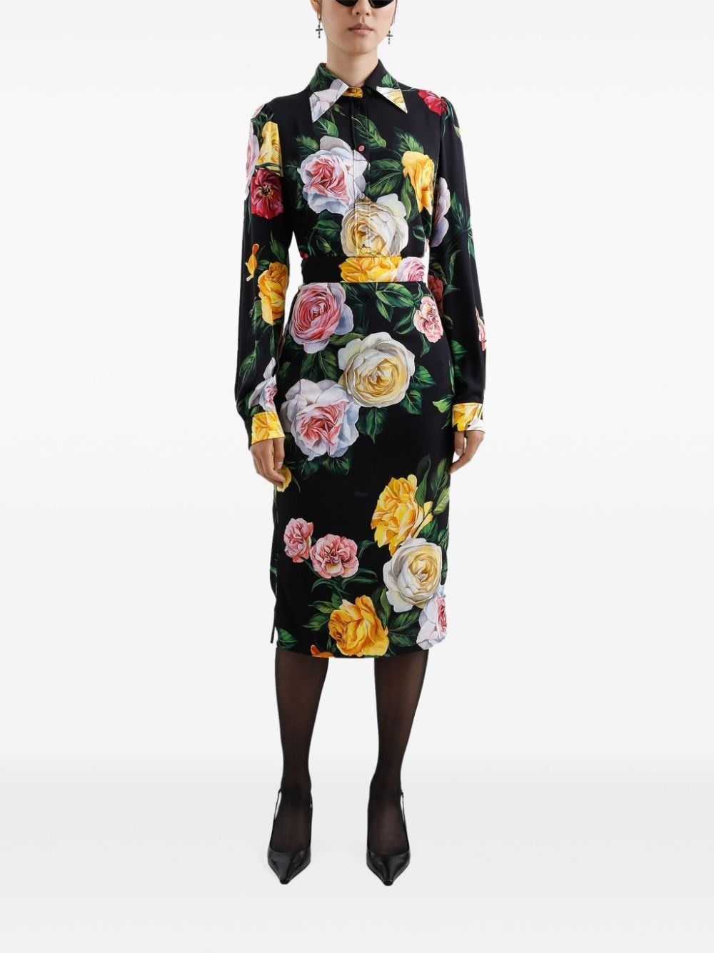 Dolce & Gabbana o1s22i1n0225 Silk Shirt in Multicolor Size M / US 6-8 / IT 42-44 - 2 Thumbnail