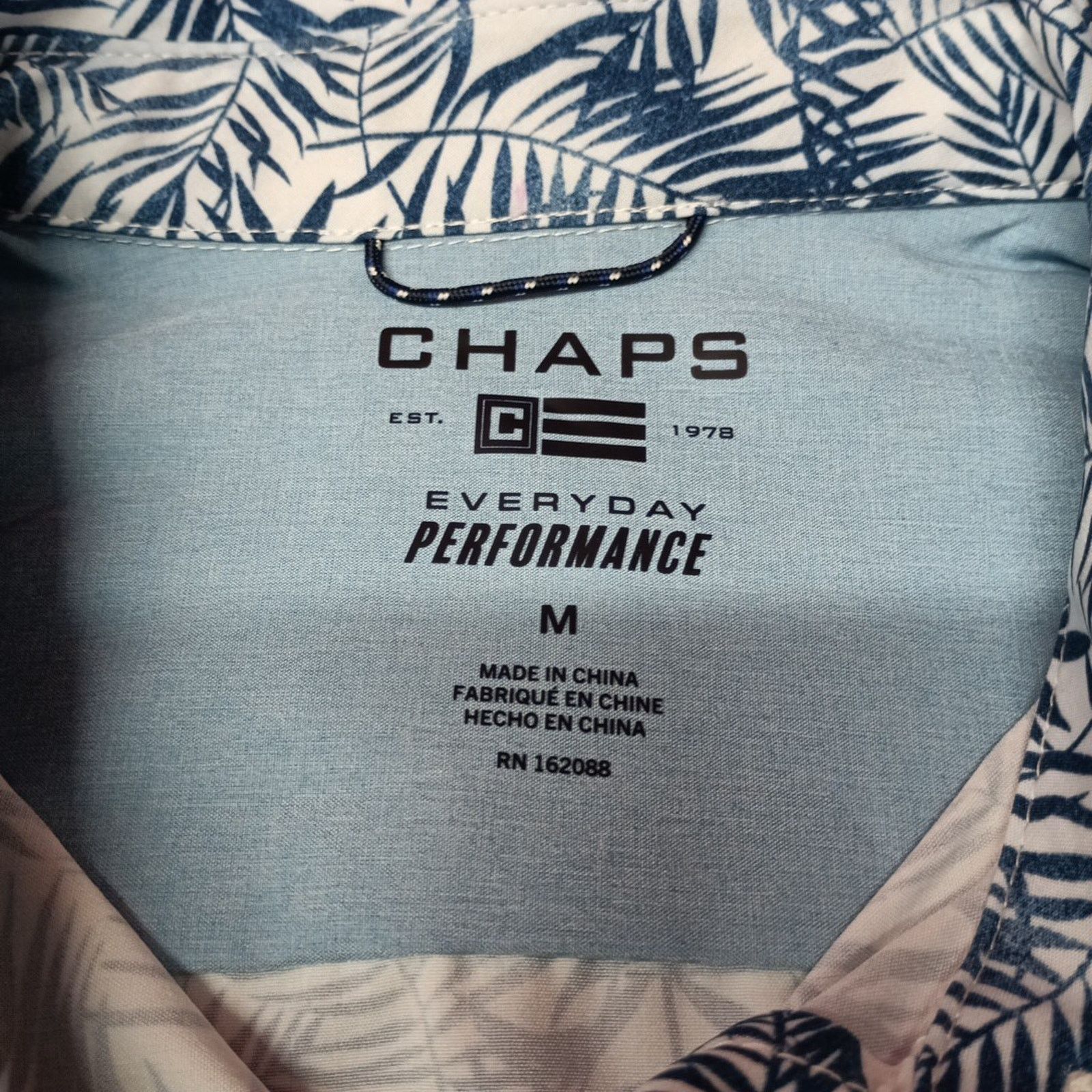 Chaps Chaps Everyday Performance Woven Shirt Men's M Blue Floral Size US M / EU 48-50 / 2 - 4 Thumbnail