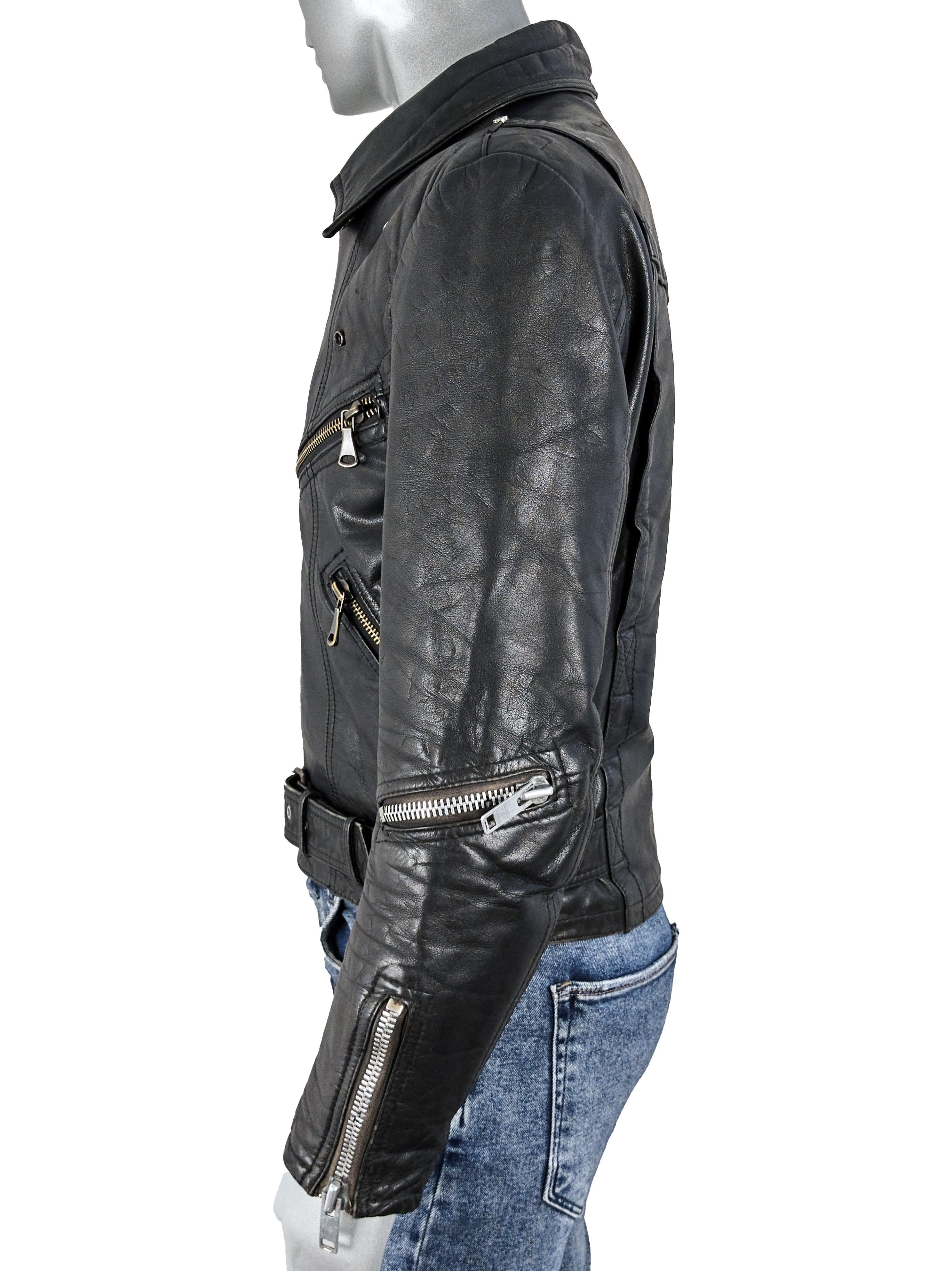 Vintage Vintage 70s Scandinavian Leather Motorcycle Biker Jacket Size US S / EU 44-46 / 1 - 7 Thumbnail