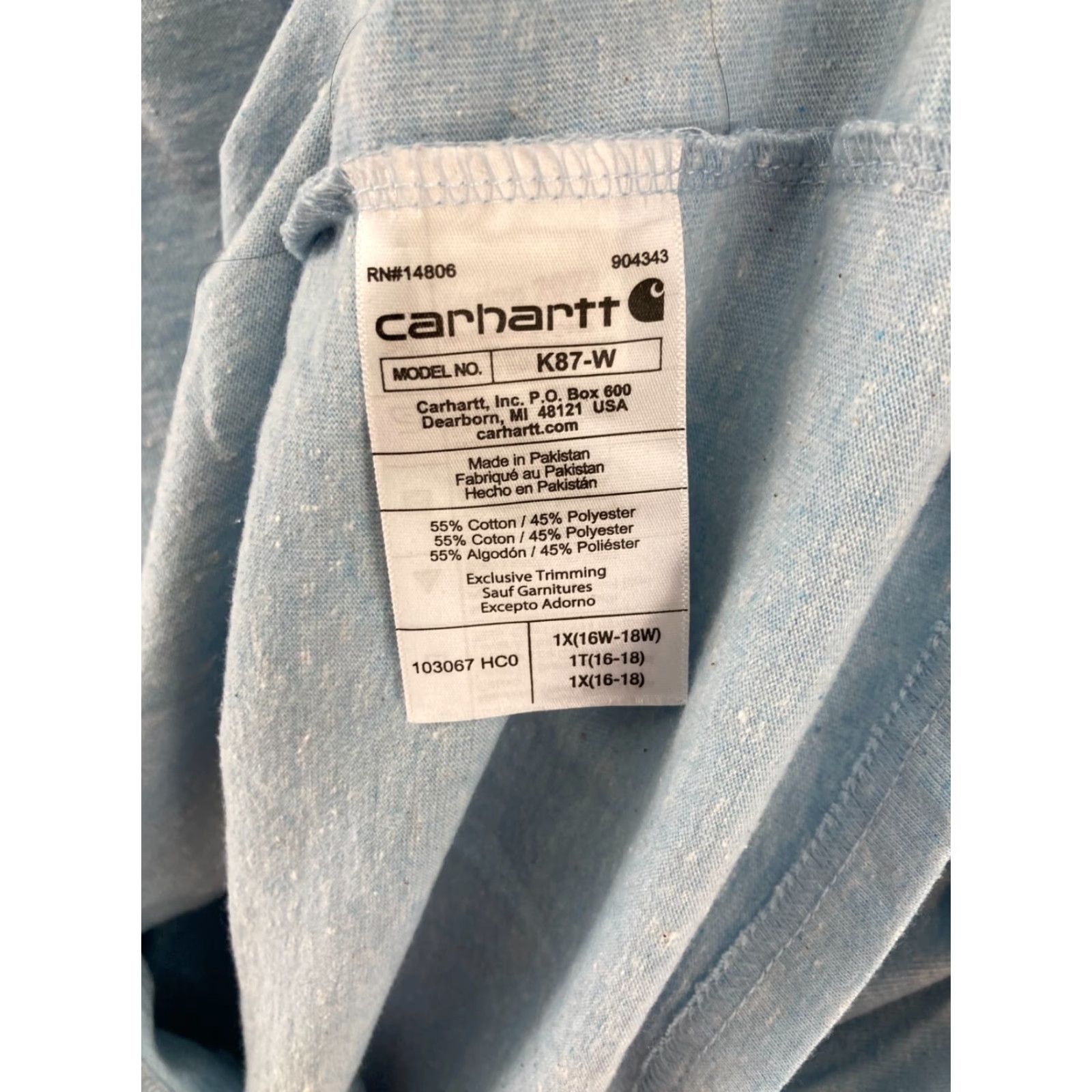 Carhartt Carhartt Womens T-Shirt Blue 1X Loose Fit Work Pocket Shirt Adults 1X Blue Pocket Carhartt Womens TShirt Casual Workwear 1X Blue Pant/Sock not. Size XL / US 12-14 / IT 48-50 - 6 Thumbnail
