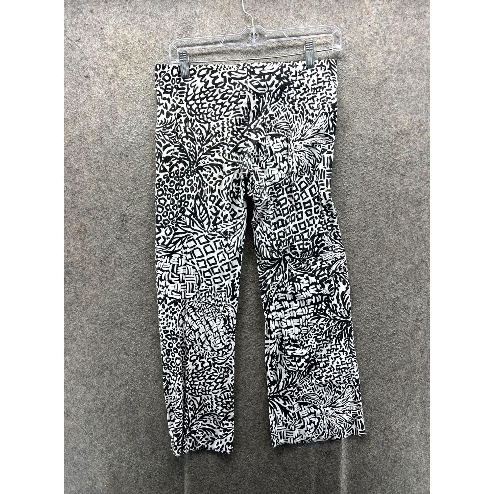Lilly Pulitzer Lilly Pulitzer Pants Womens Small Black White Geometric Pull On Stretch Casual Pants Size 28" / US 6 / IT 42 - 5 Thumbnail