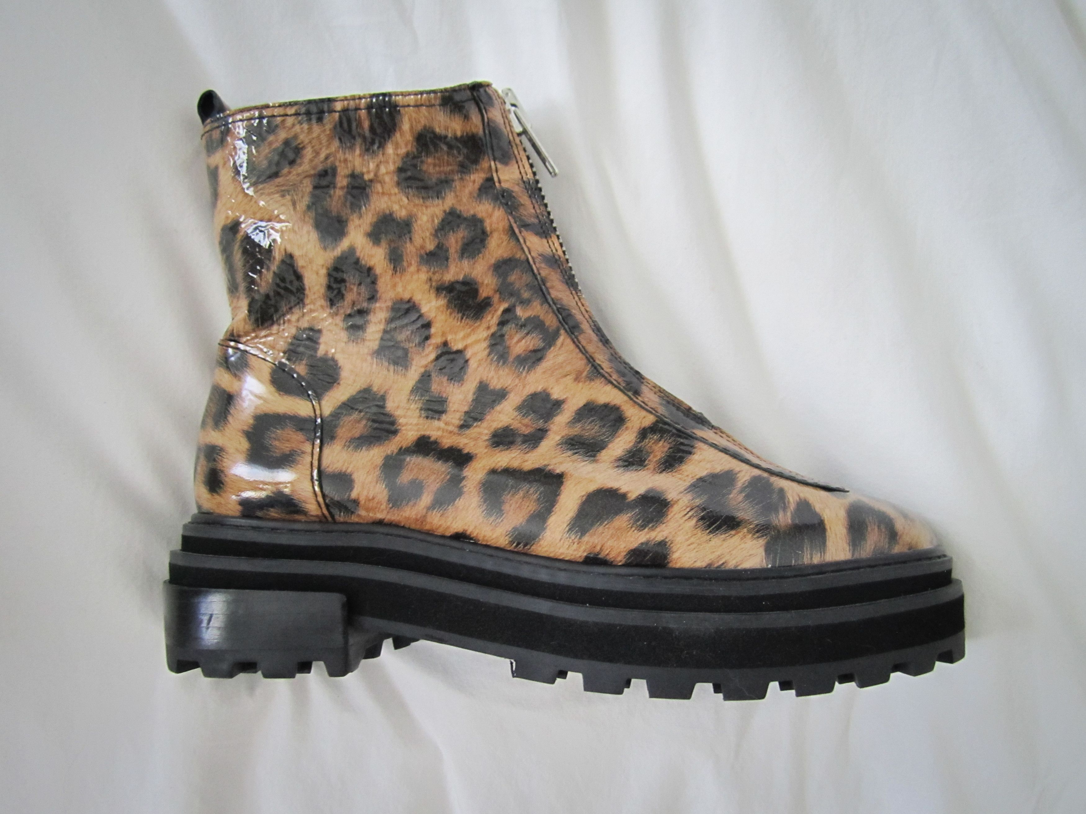 SCHUTZ SCHUTZ Maryele Leopard Patent Leather Combat Boots Size US 9 / IT 39 - 2 Thumbnail