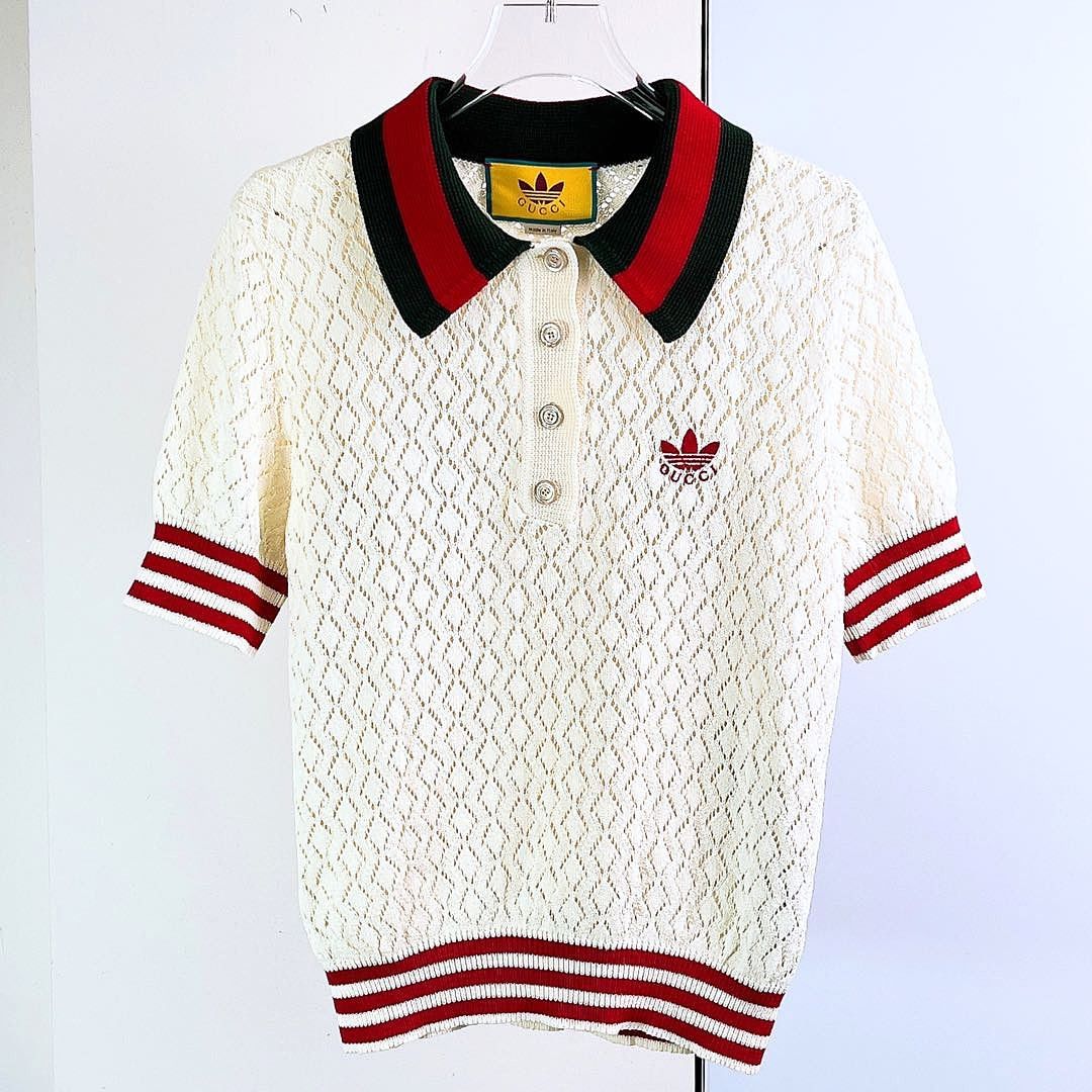 Gucci Gucci x Adidas Knit Polo Shirt Size M Size M / US 6-8 / IT 42-44 - 1 Thumbnail