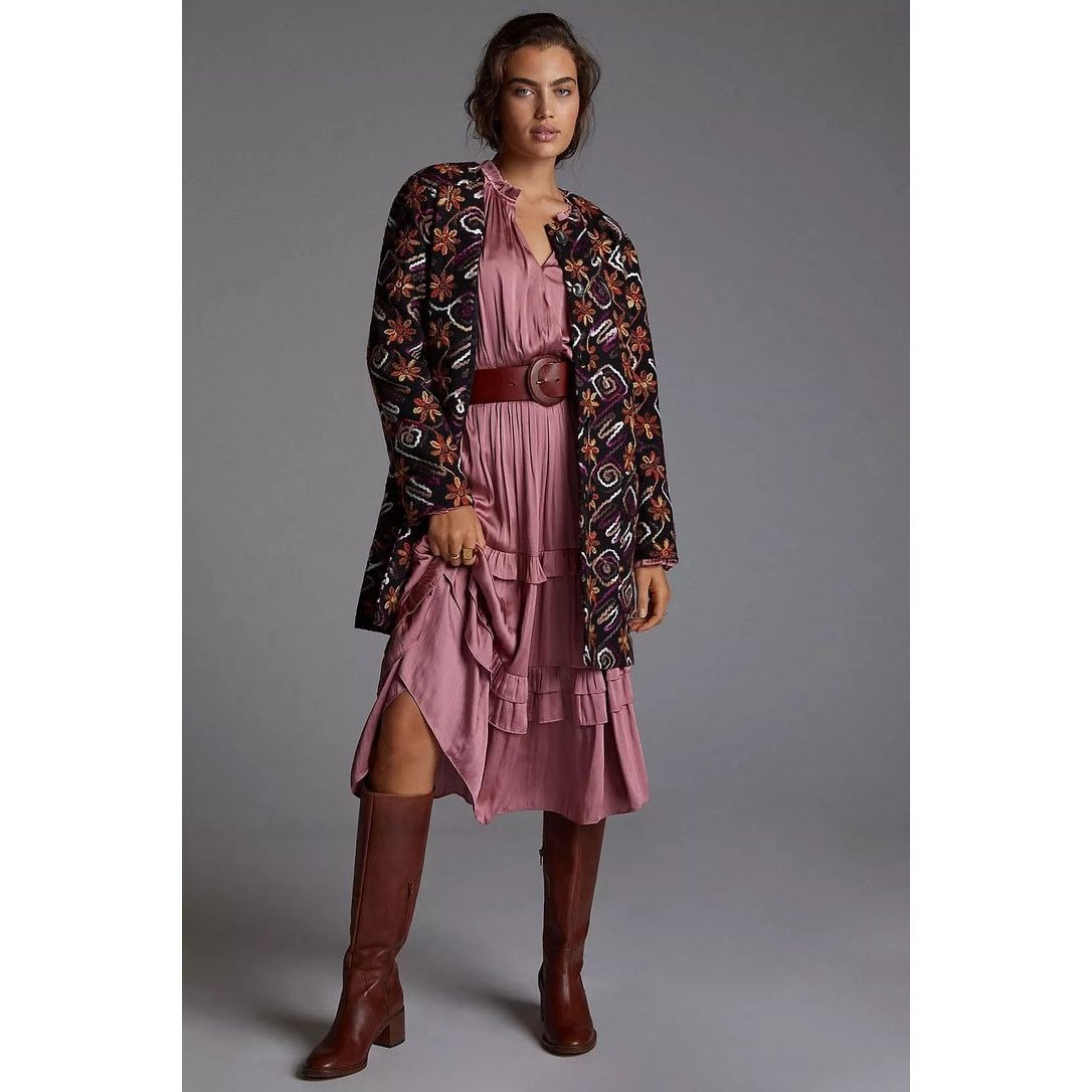 Hutch Anthropologie Women's XS Floral Embroidered Overcoat Size XS / US 0-2 / IT 36-38 - 1 Thumbnail