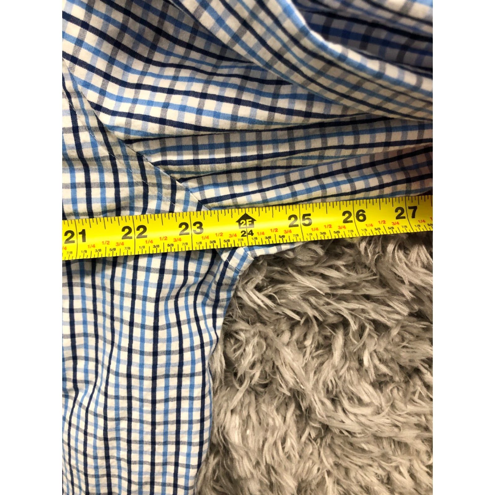 Izod IZOD Shirt Mens XXL Blue Plaid Long Sleeve Slim FIt Button-Down Collar Size US XXL / EU 58 / 5 - 4 Thumbnail