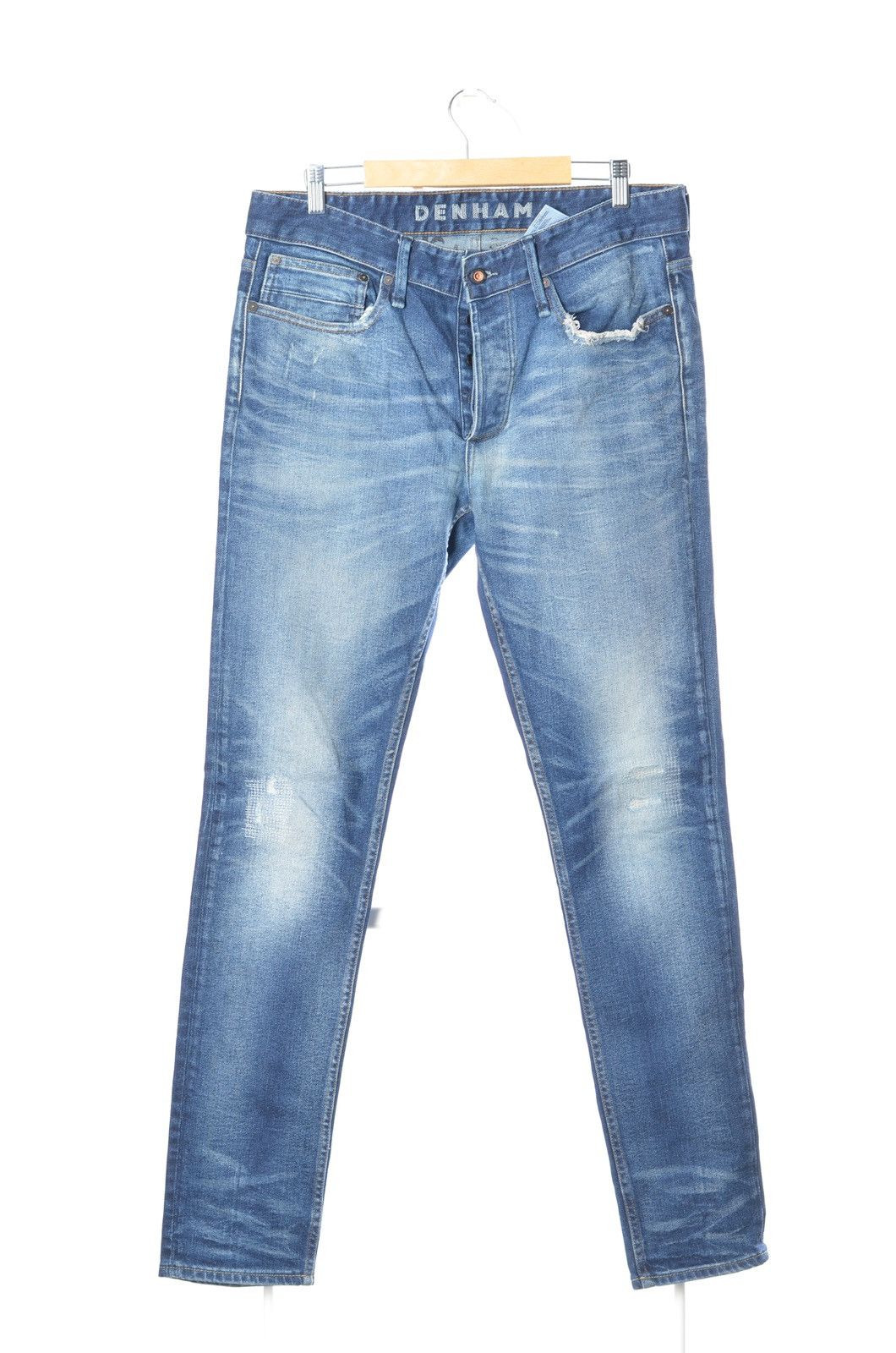 DENHAM Denham Slim Fit Distressed Japanese Denim Jeans size 34 Size US 34 / EU 50 - 3 Thumbnail