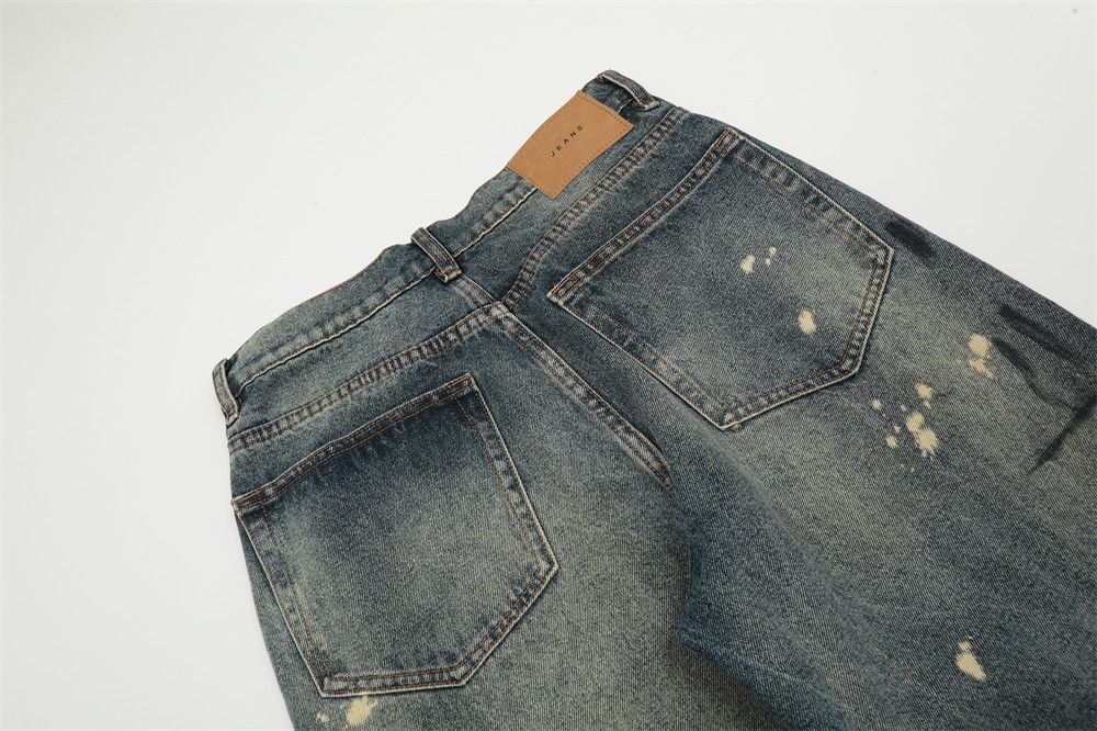 Vintage Men's vintage washed distressed tie-dye ink-splashed jeans Size US 32 / EU 48 - 5 Thumbnail