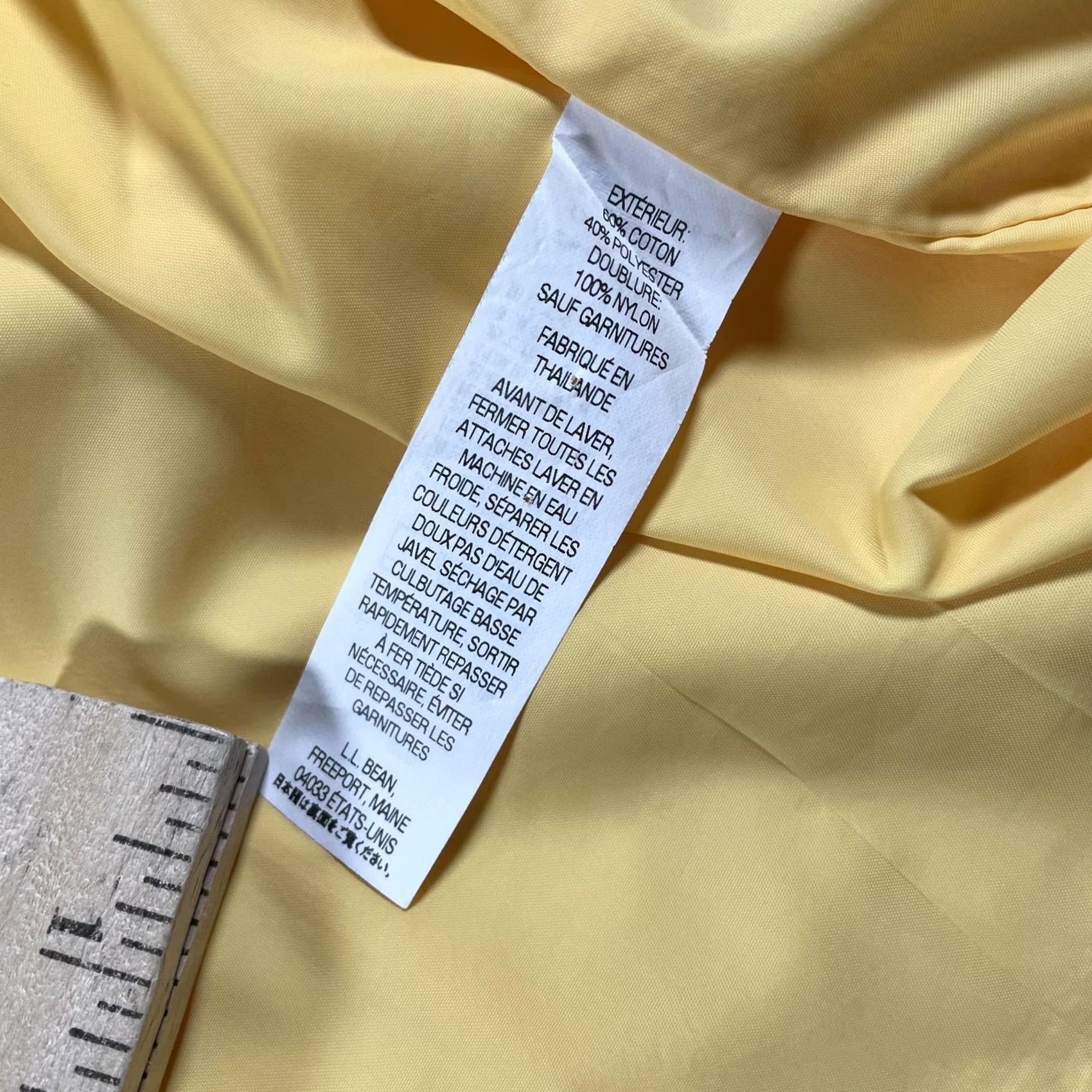 Vintage L.L.Bean Trench Coat Womens XL Yellow Belted Double Breasted Lined Twill Jacket Size XL / US 12-14 / IT 48-50 - 7 Thumbnail
