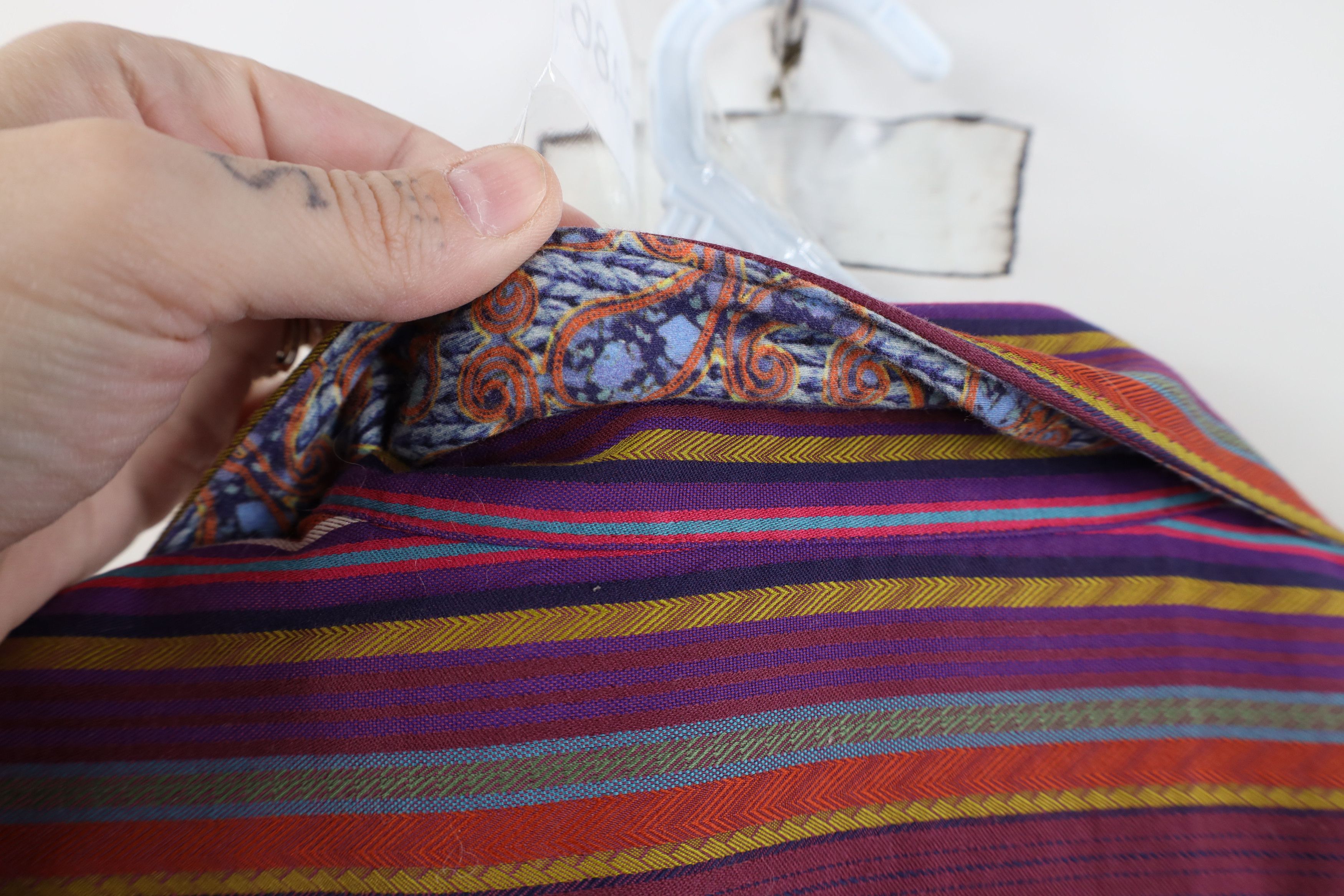 Robert Graham Robert Graham Cuff Rainbow Striped Collared Button Shirt Size US L / EU 52-54 / 3 - 11 Thumbnail