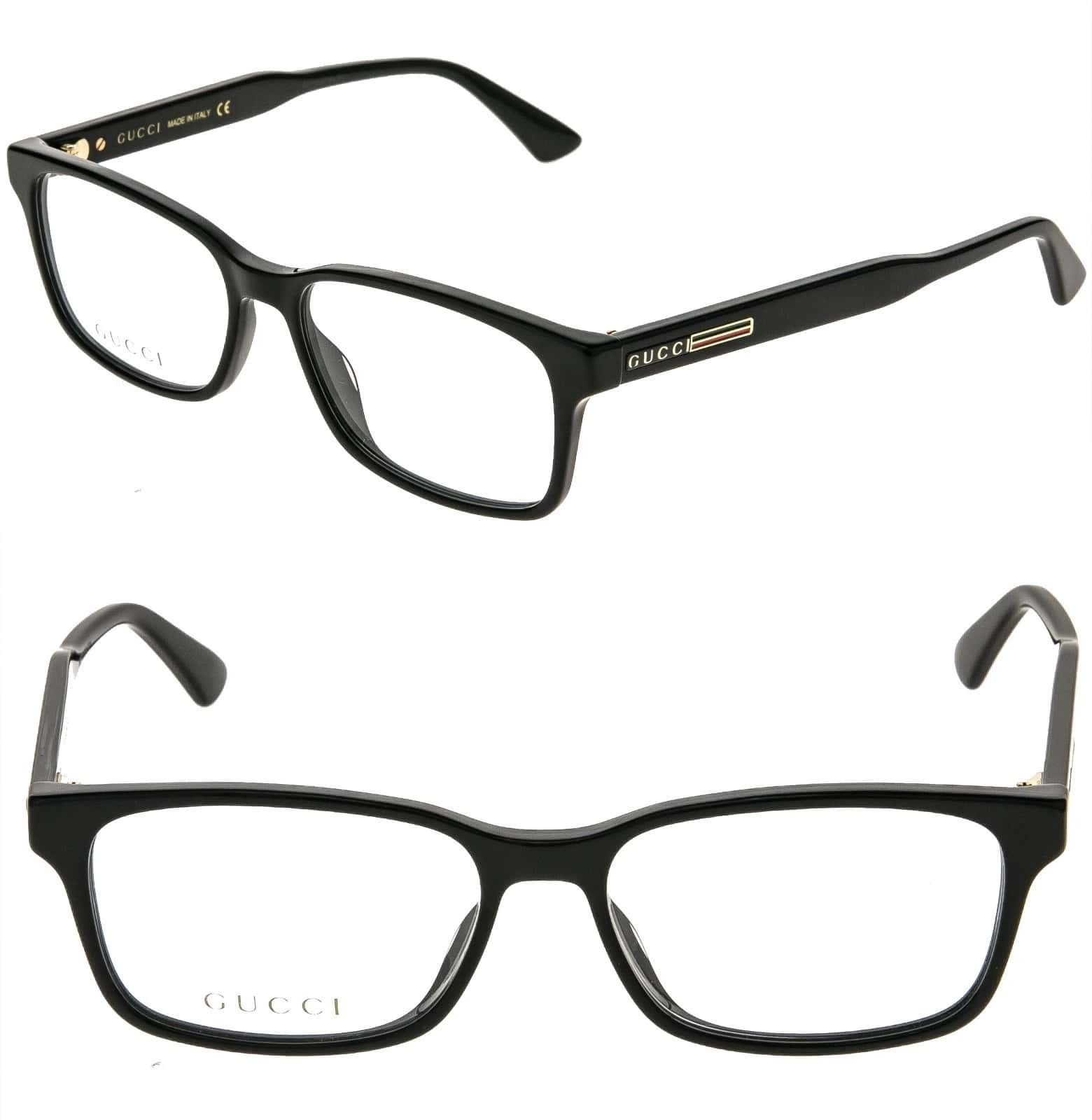 Gucci GUCCI GG0826O 0826 Black Rectangular Eyeglasses 001 Frame Size ONE SIZE - 1 Thumbnail