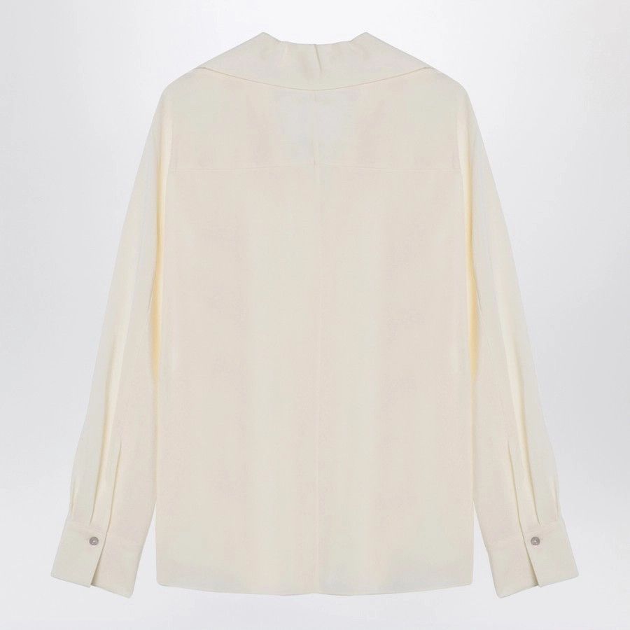 Vince o1d2blof1124 Long Sleeves Silk T-Shirt in Ivory Size L / US 10 / IT 46 - 1 Thumbnail