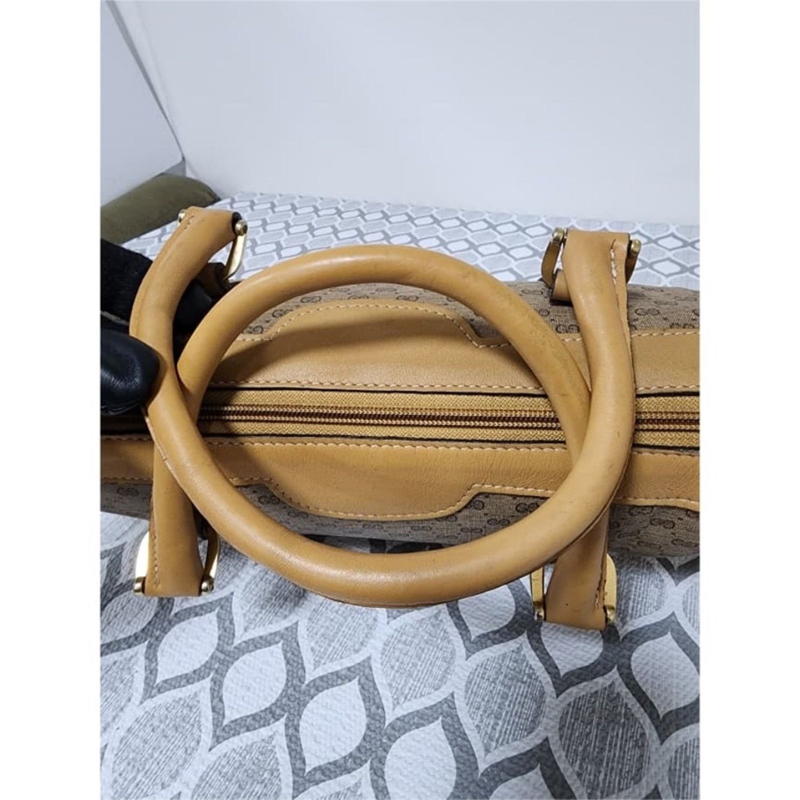 Gucci GUCCI Vintage Canvas Leather Boston GG Monogram Satchel BagB Size ONE SIZE - 5 Thumbnail