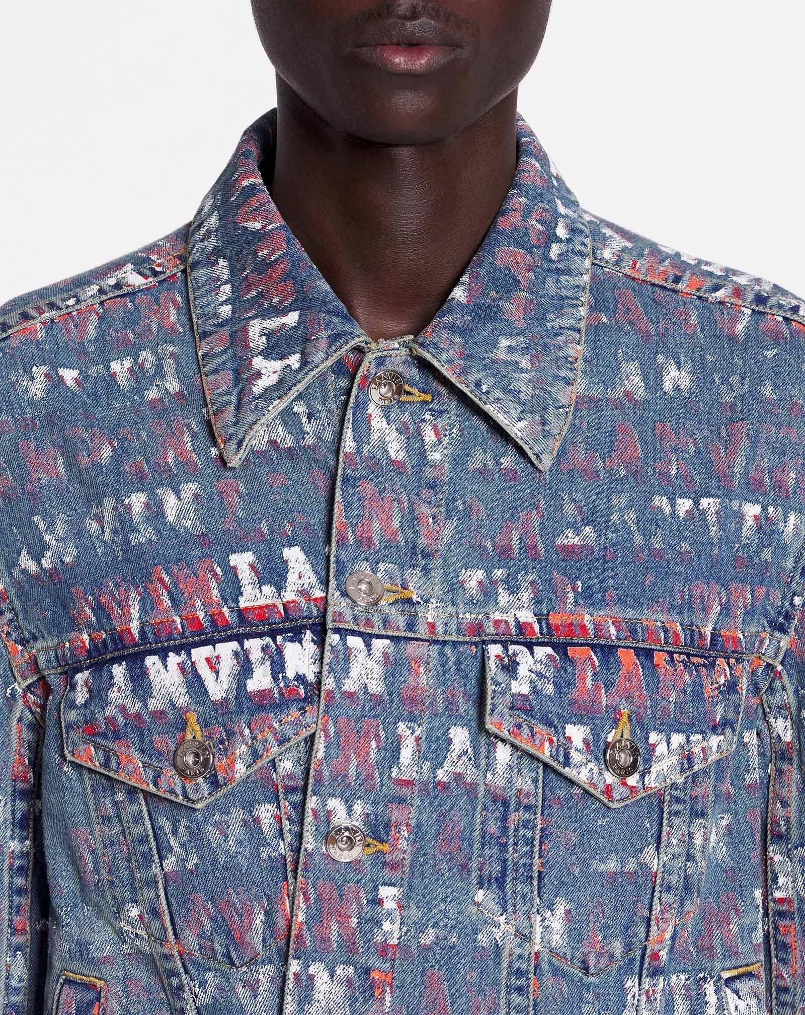 Lanvin o1mle0825 Unisex Asymmetrical Printed Jacket in Blue Size US S / EU 44-46 / 1 - 5 Thumbnail