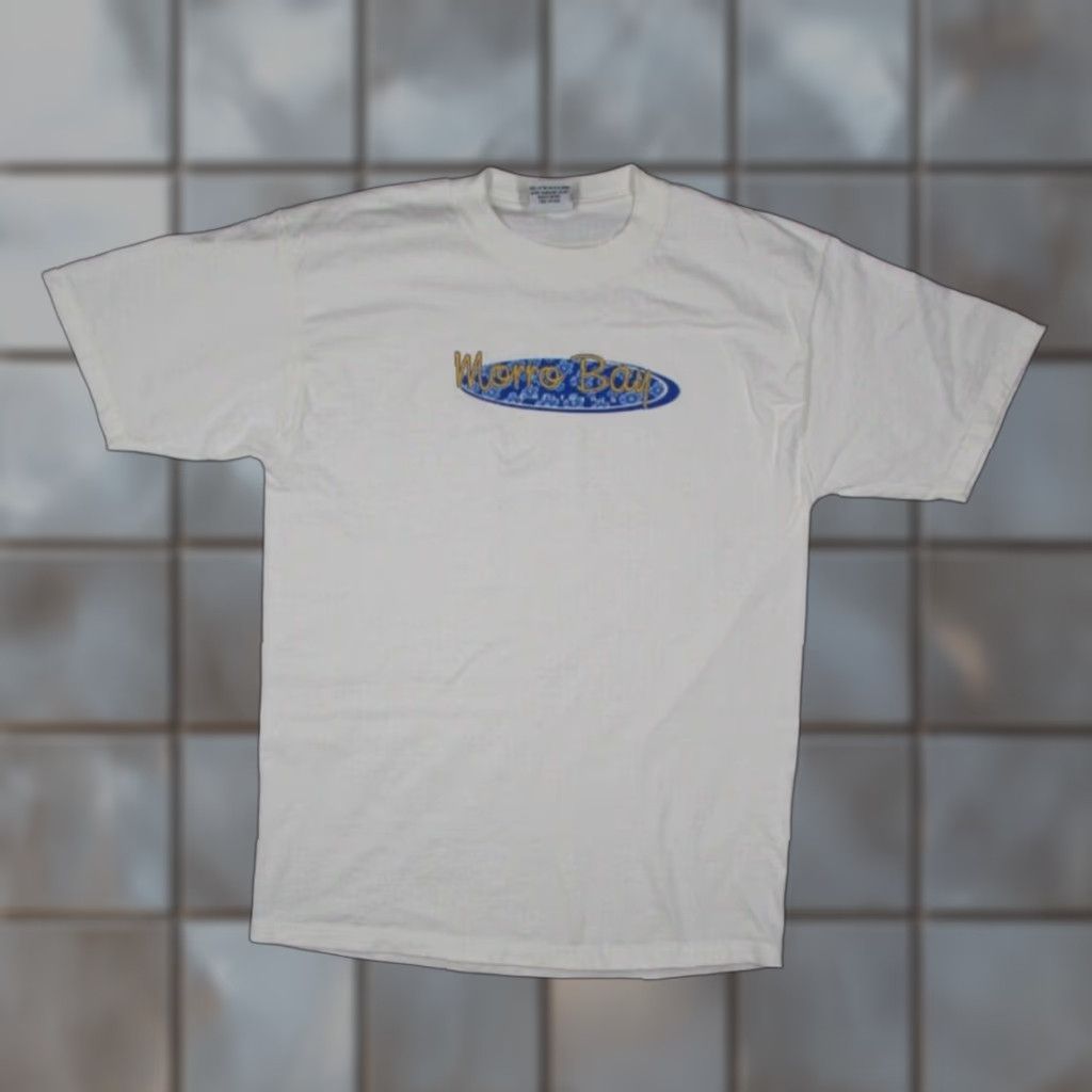 Vintage VINTAGE Dolphin Shirt Company Graphic T-Shirt Mens Medium White 90s Retro Beach Morro Bay Size US M / EU 48-50 / 2 - 1 Thumbnail