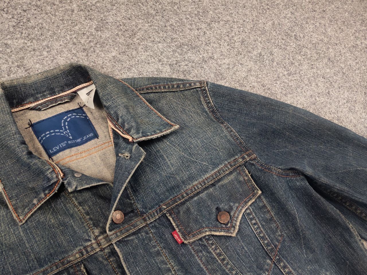 Levi's Rare Vintage 90's levis red tab Selvedge Denim Jacket Size US L / EU 52-54 / 3 - 7 Thumbnail