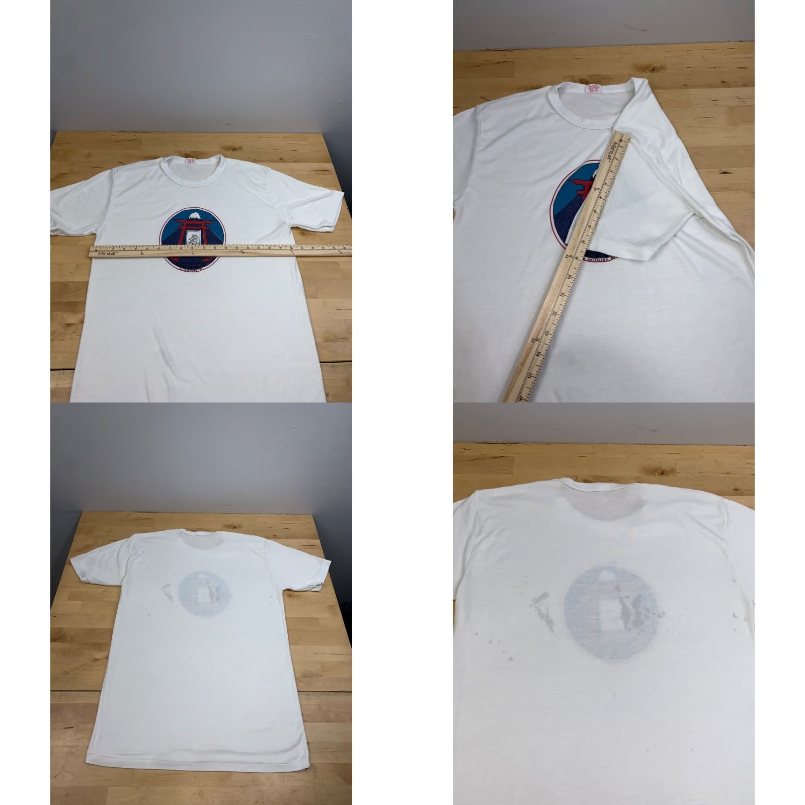 J Brand VINTAGE Neptune 80s Bicycle Shirt Mens XL White Cotton Short Sleeve Crew Neck 12160 Size US XL / EU 56 / 4 - 8 Thumbnail