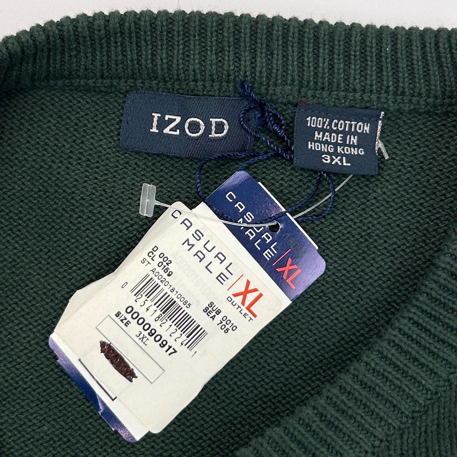 Izod IZOD Sweater Windowpane Check Long Sleeve Pullover Green 3XL Size US XXL / EU 58 / 5 - 4 Thumbnail