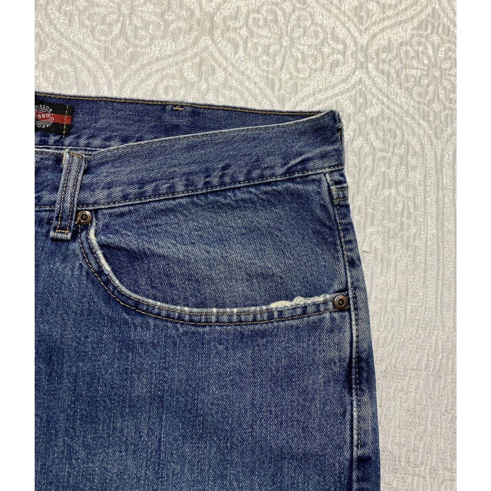 Lee Lee Relaxed Fit Jeans Mens 38x30 Blue 5-Pocket Denim 100% Cotton Straight Leg Size US 38 / EU 54 - 4 Thumbnail