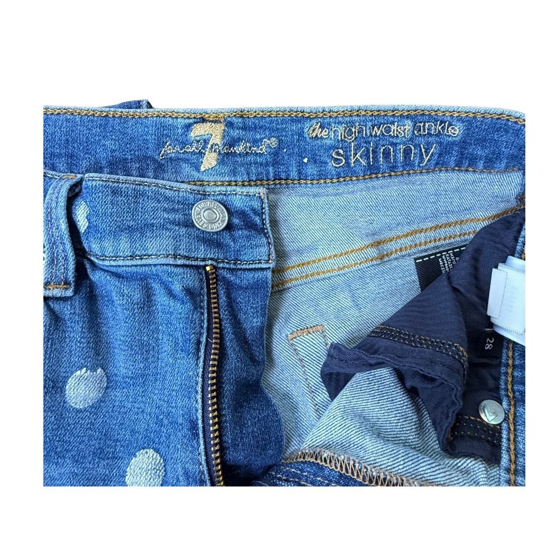 7 For All Mankind 7 for all Mankind The High Waist Ankle Skinny Jean Polka Dot Size 28" / US 6 / IT 42 - 12 Thumbnail