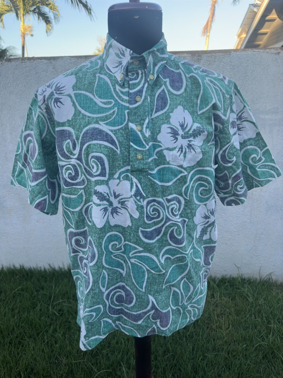 Reyn Spooner PreOwned Reyn Spooner Green Hawaiian Print Men's M Size US M / EU 48-50 / 2 - 1 Thumbnail