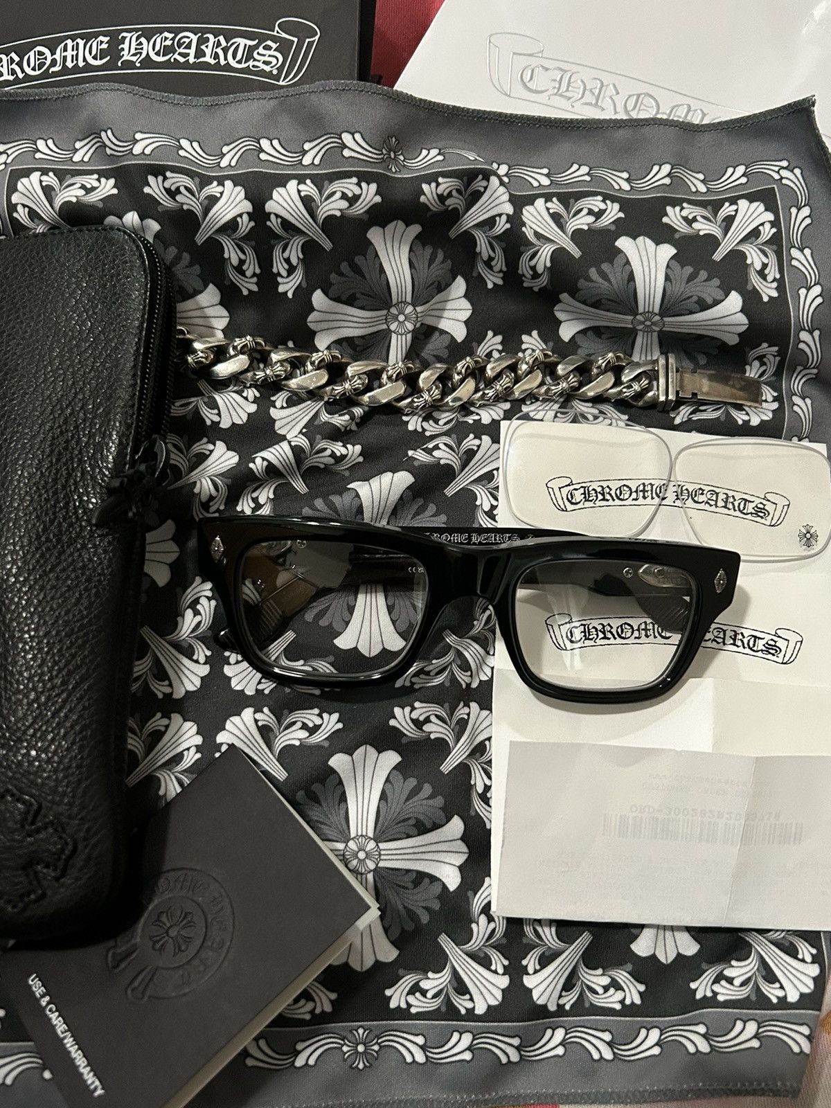 Image of Chrome Hearts Chrome Heats + “ Crypdic “ + Glasses in Black, Men's